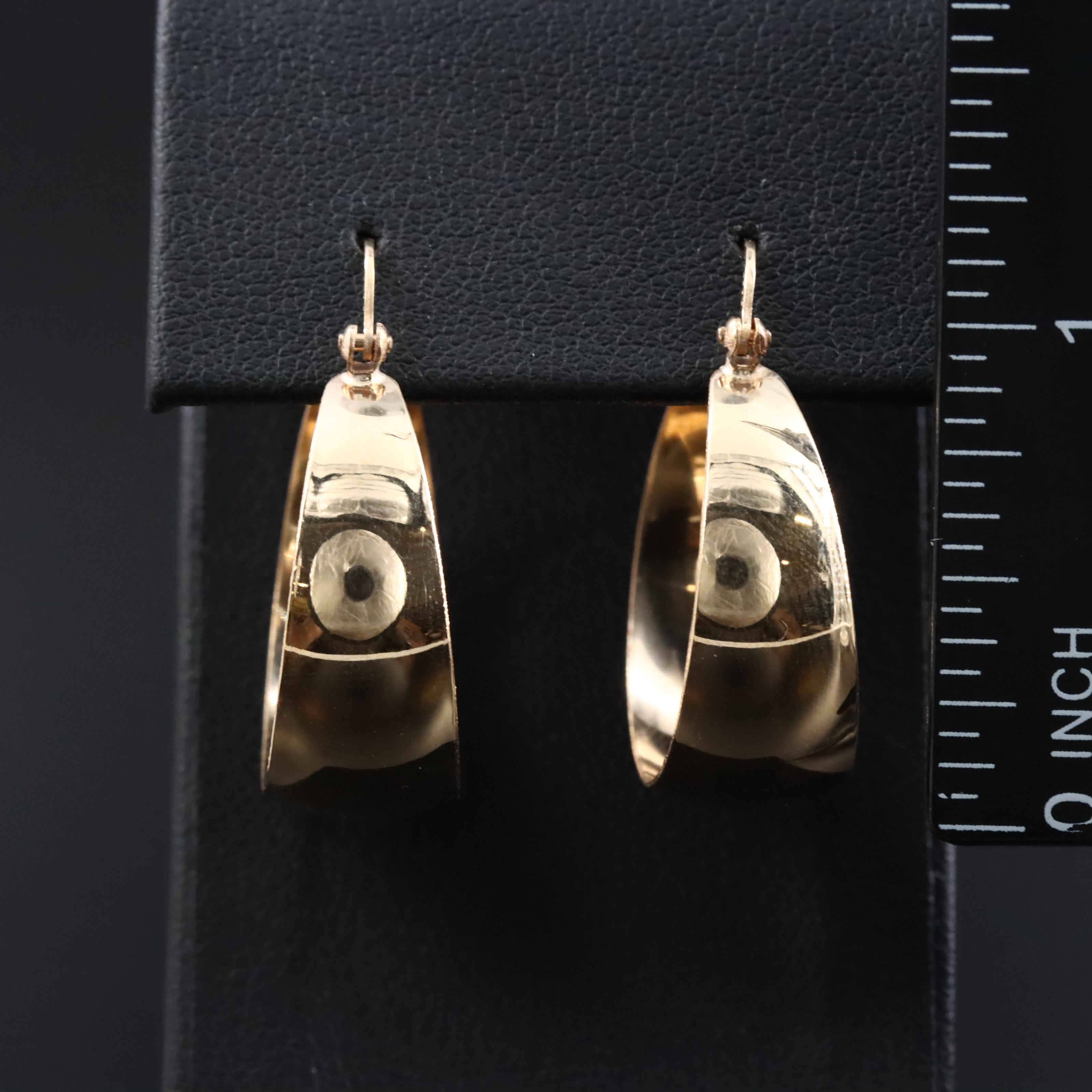 14K Tapered Hoop Earrings