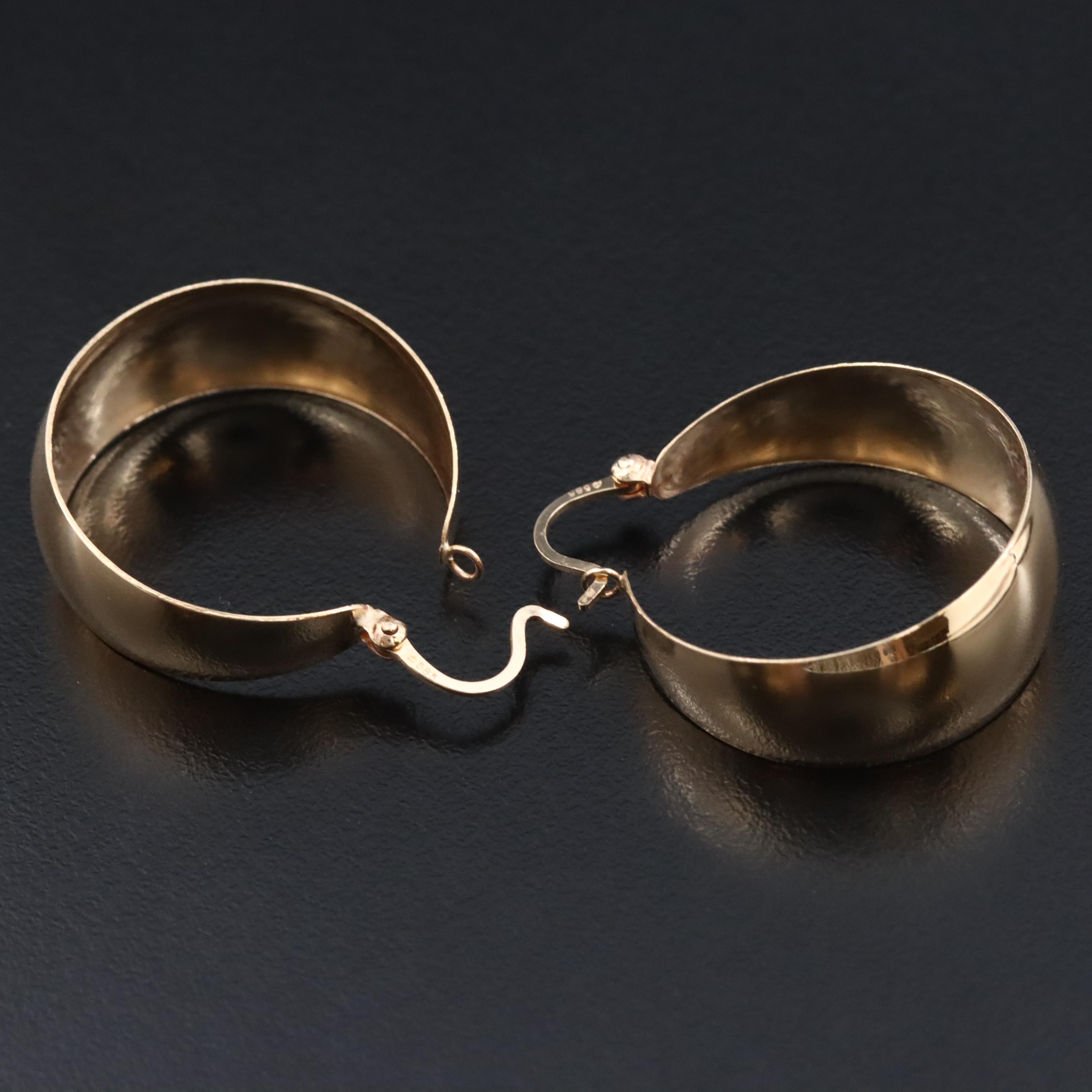 14K Tapered Hoop Earrings