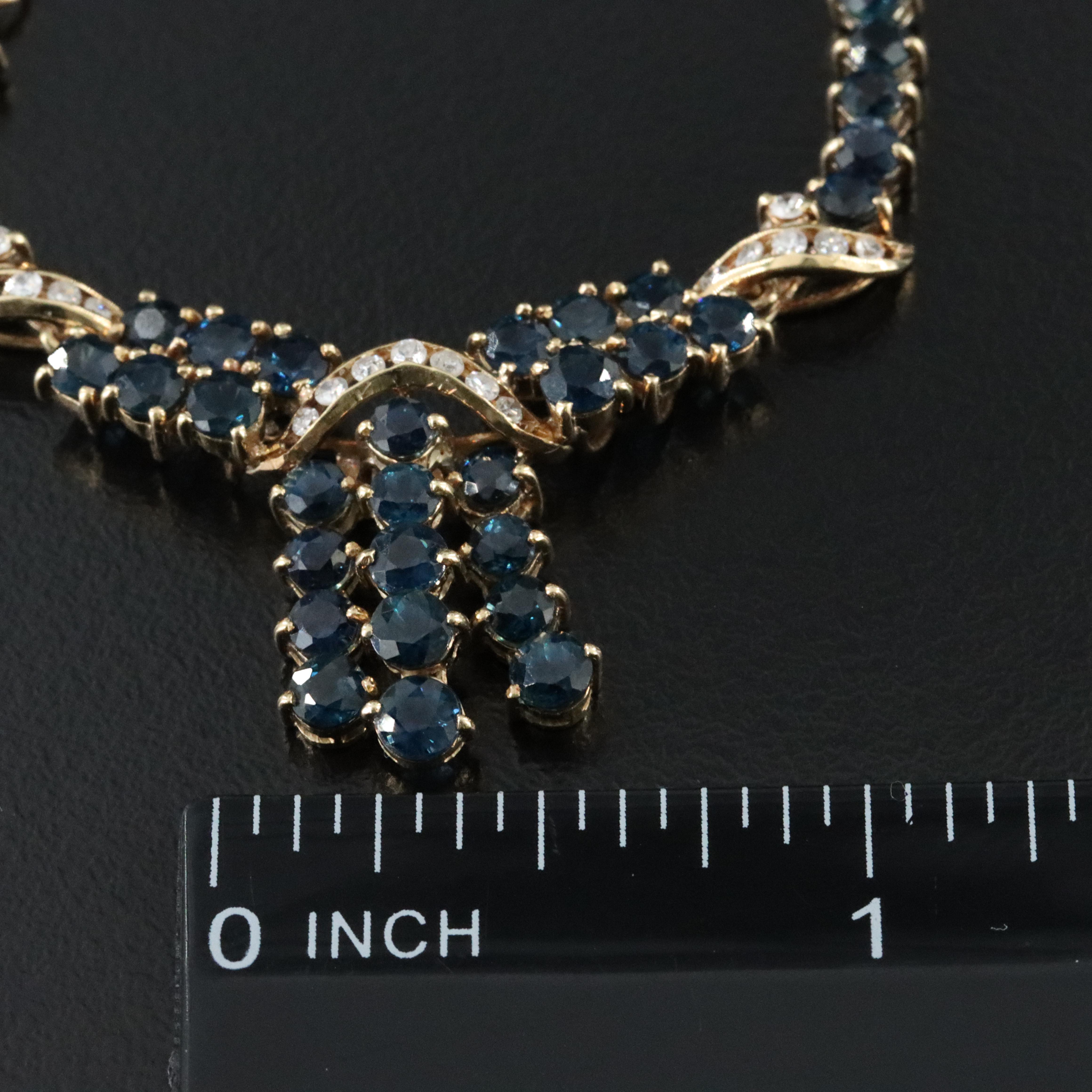 14K Sapphire and Diamond Necklace