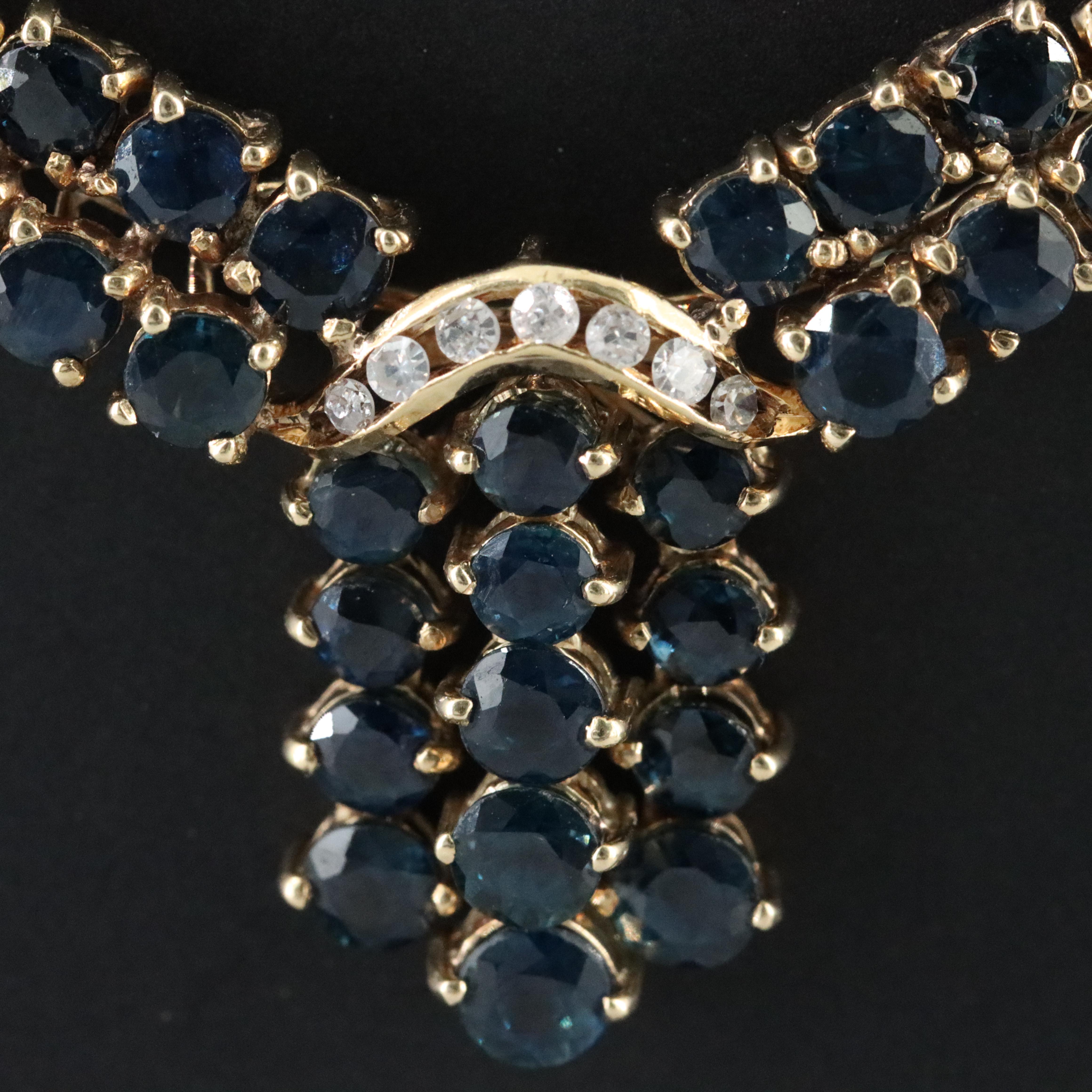 14K Sapphire and Diamond Necklace