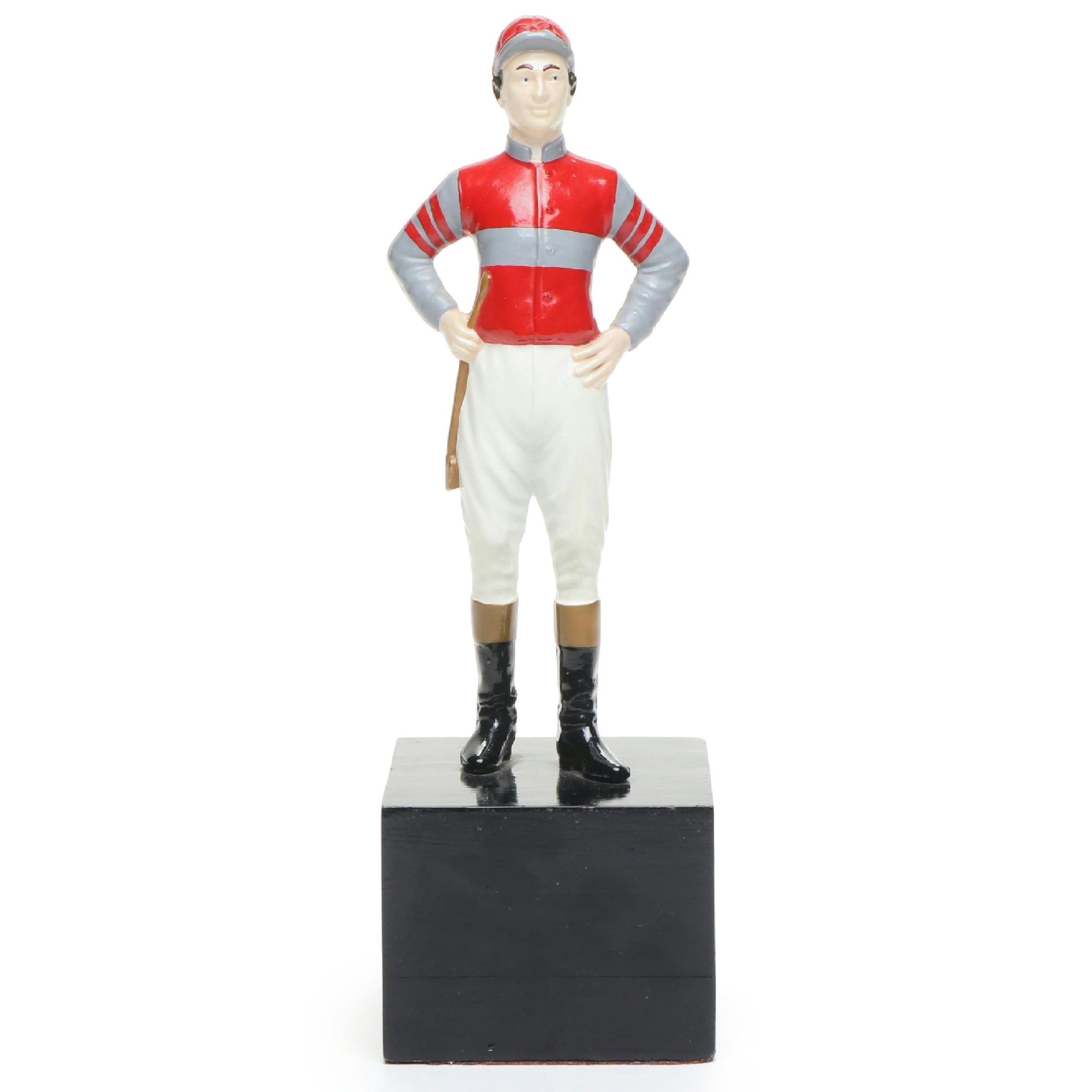 Miniature Cast Metal Horse Jockey Statue