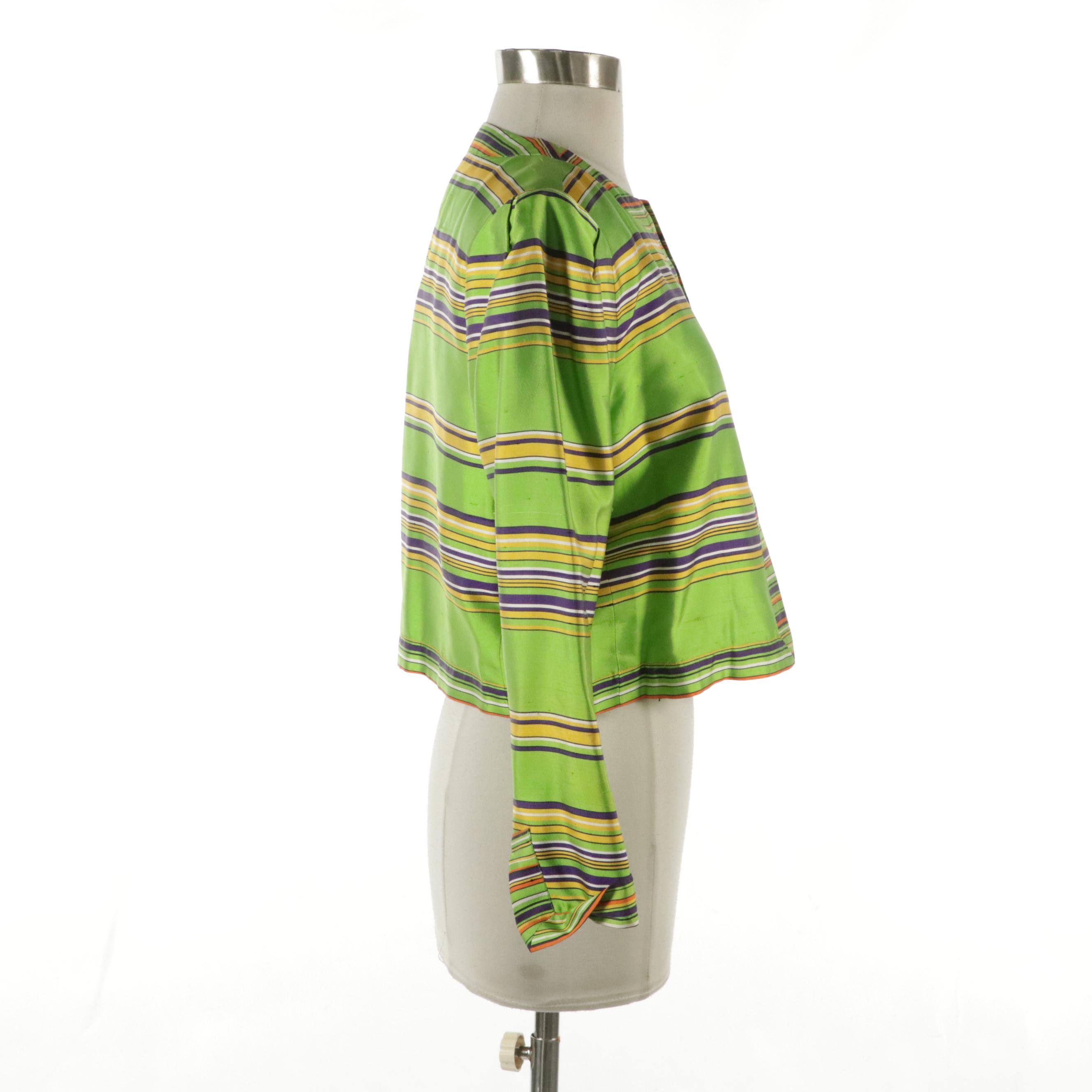 Yves Saint Laurent Rive Gauche Striped Silk Jacket, 1990s