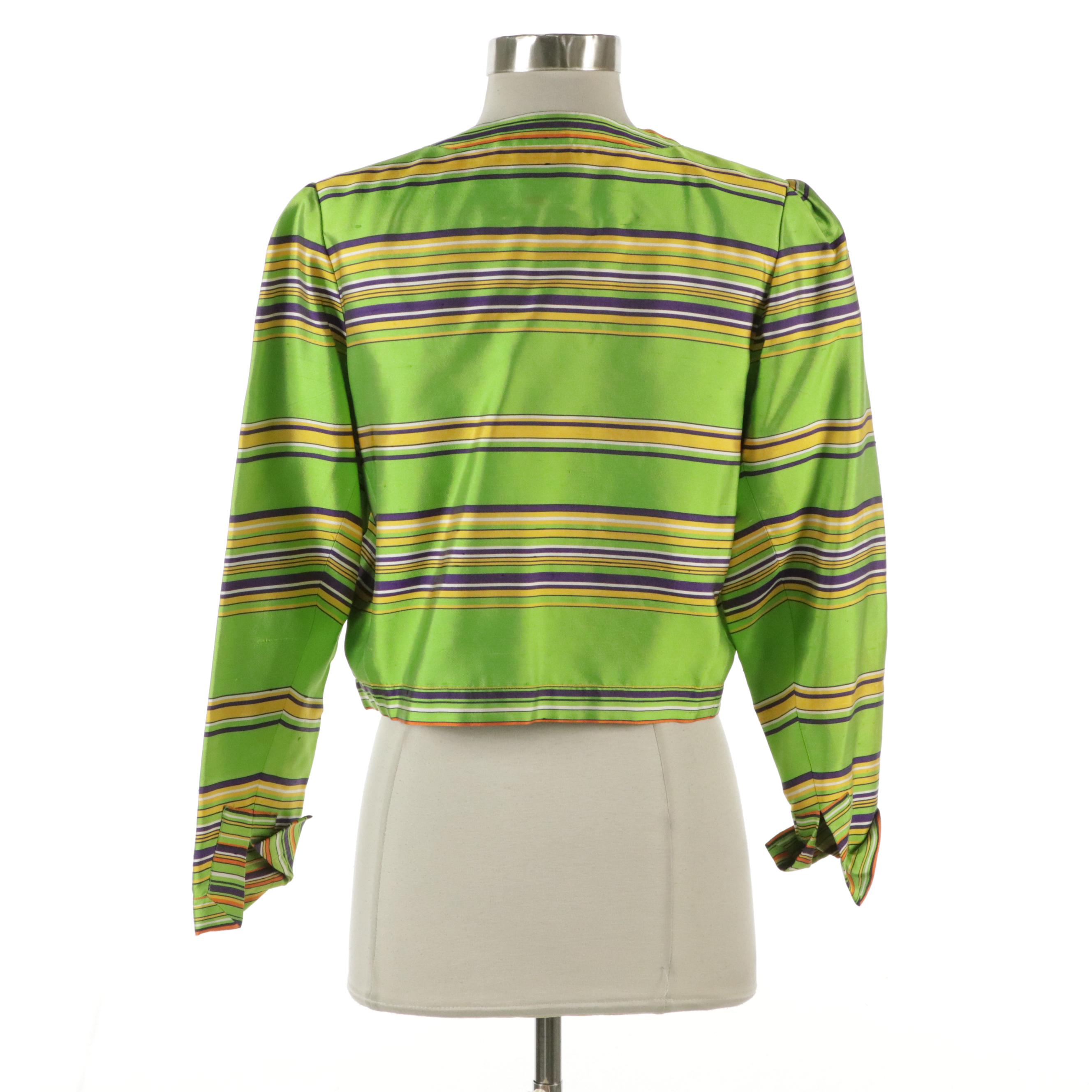 Yves Saint Laurent Rive Gauche Striped Silk Jacket, 1990s