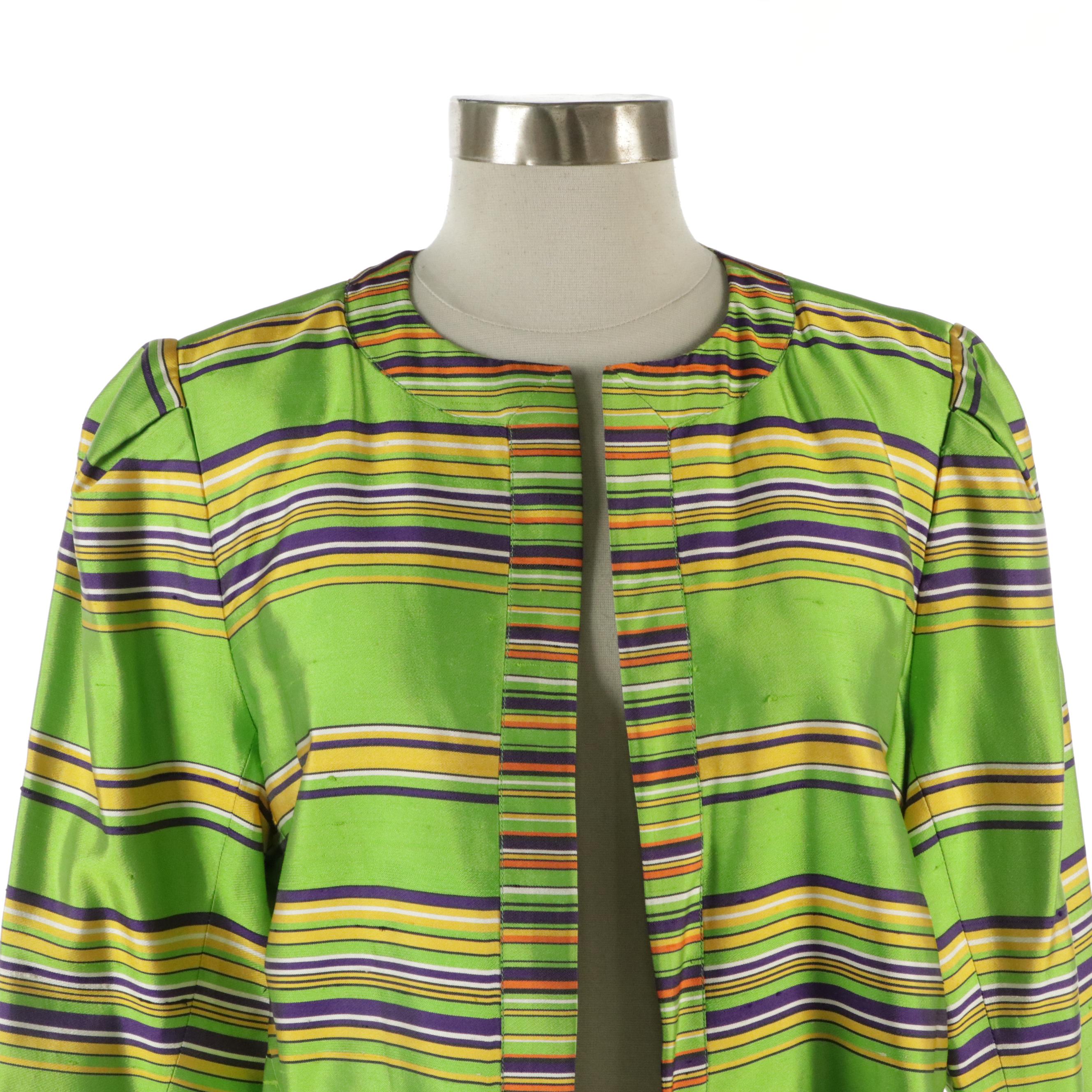 Yves Saint Laurent Rive Gauche Striped Silk Jacket, 1990s