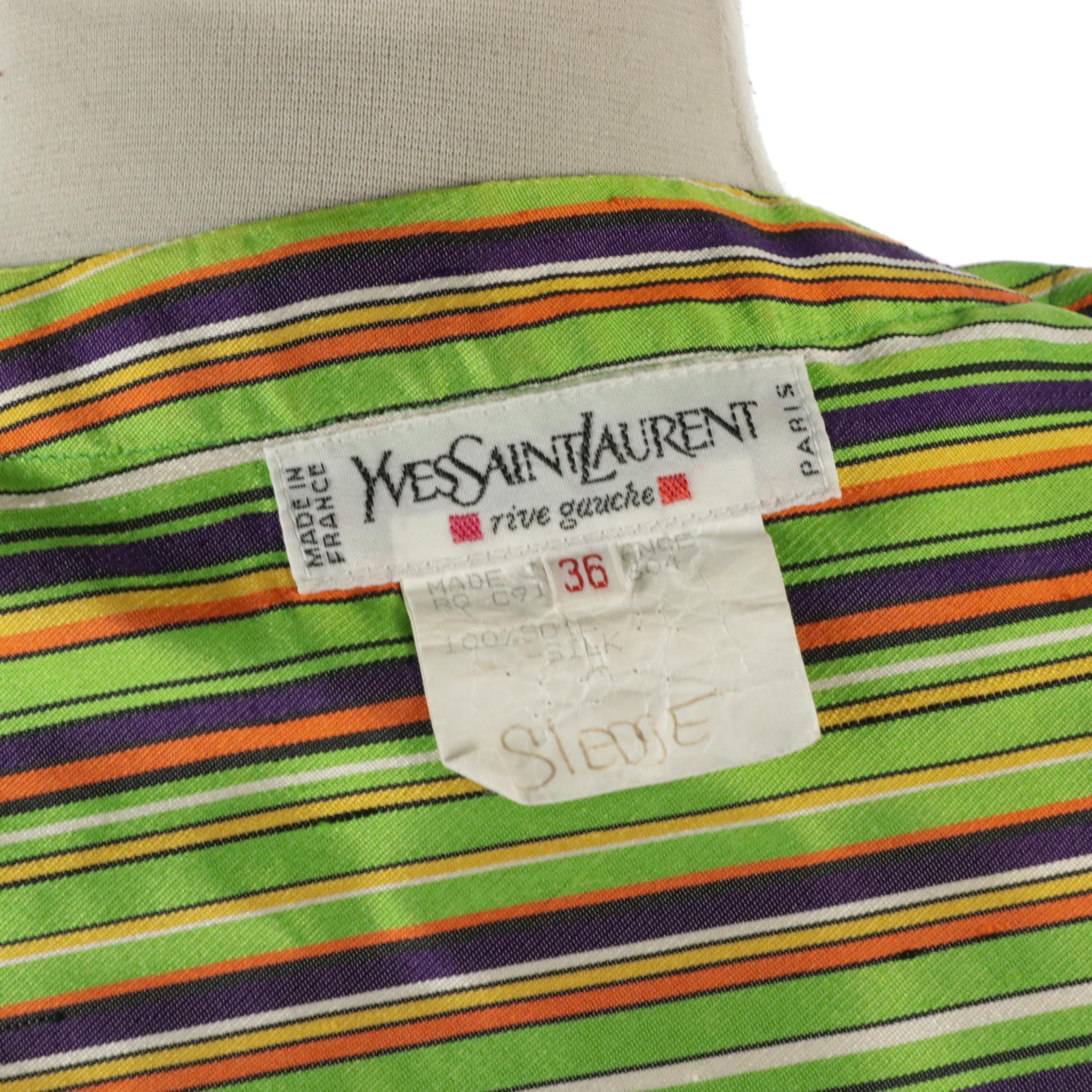Yves Saint Laurent Rive Gauche Striped Silk Jacket, 1990s