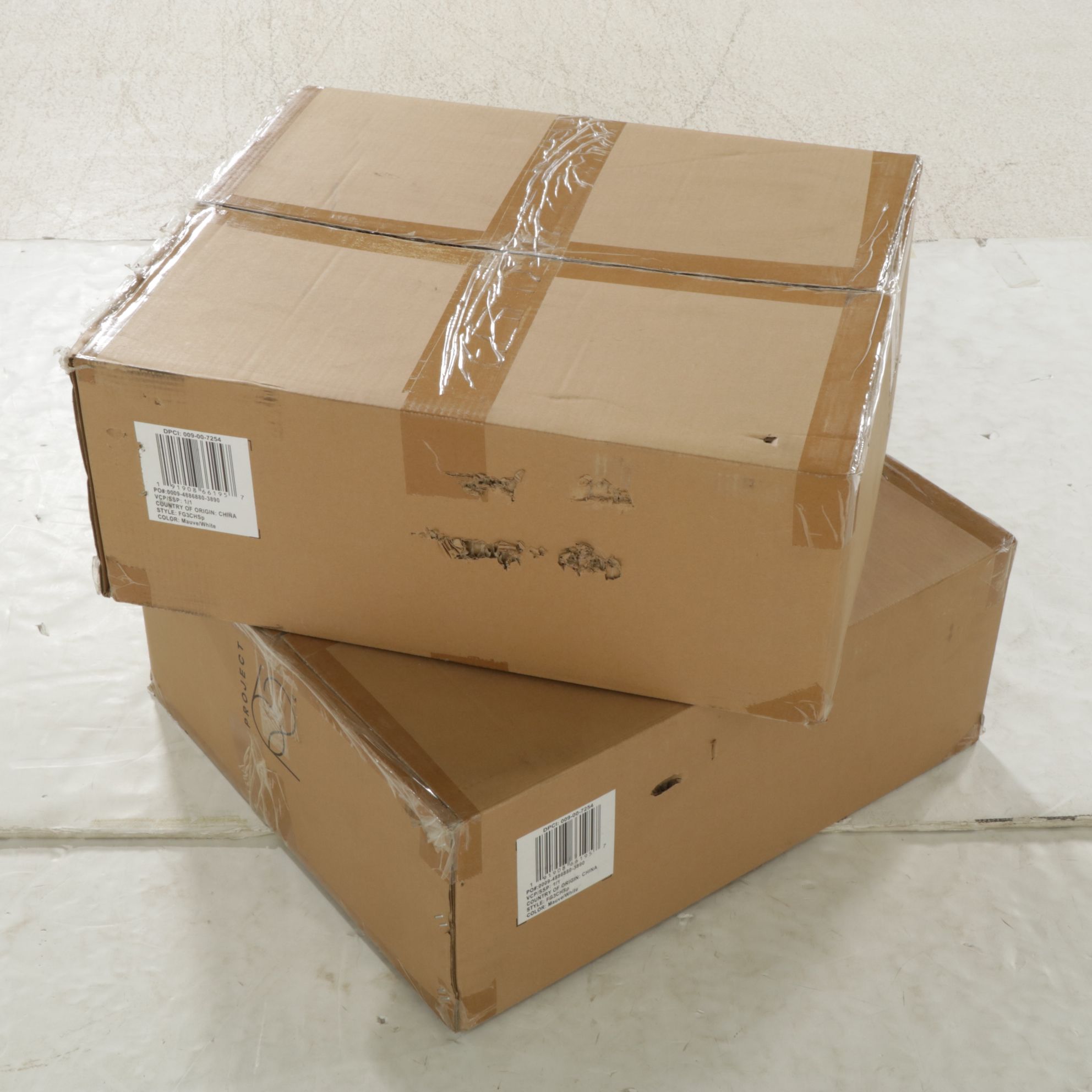 Pair of Project 62 Fisher Three-Piece Patio Chat Set in Mauve & White