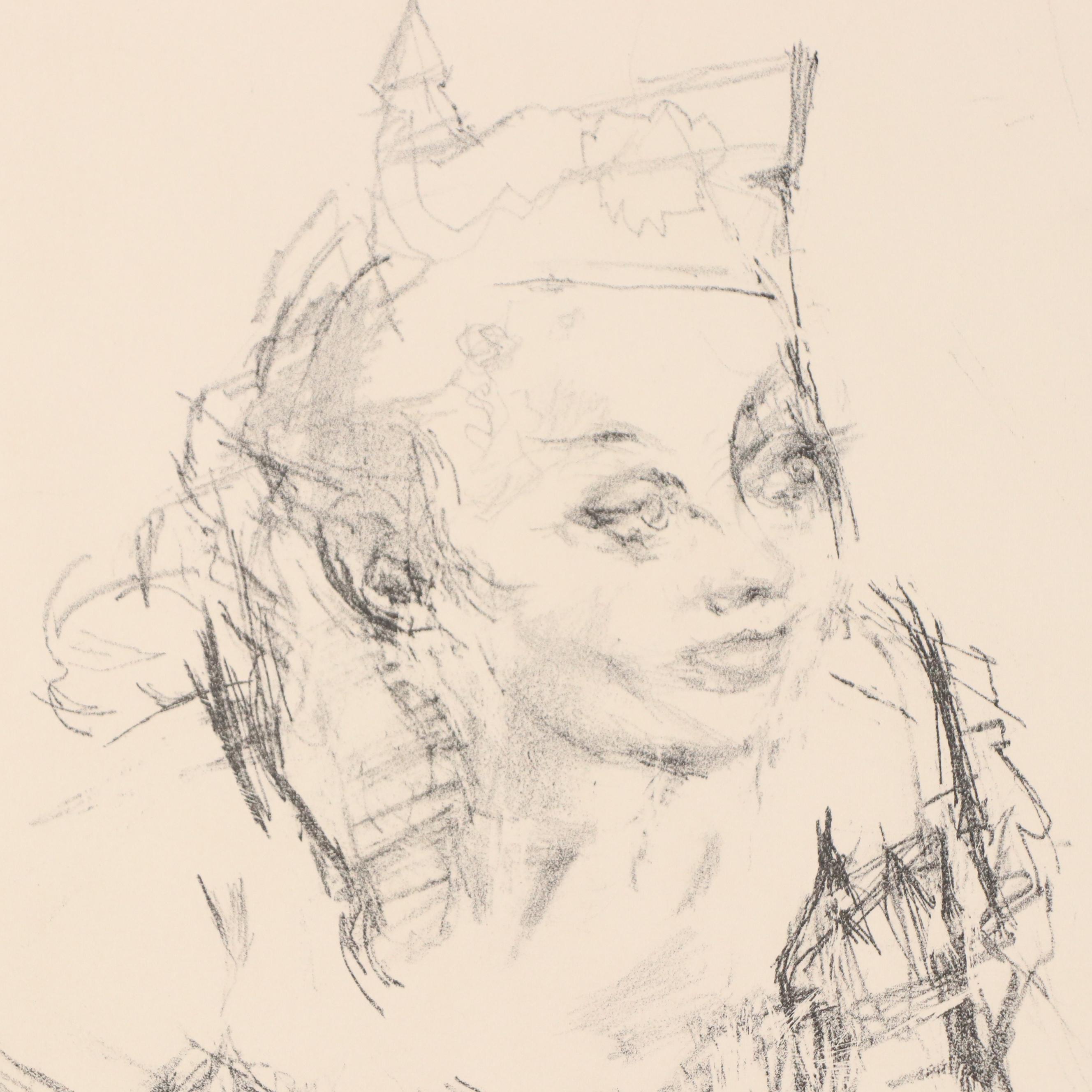 Jack Levine Lithograph "Marianne and The Goddess of Liberty," 1967