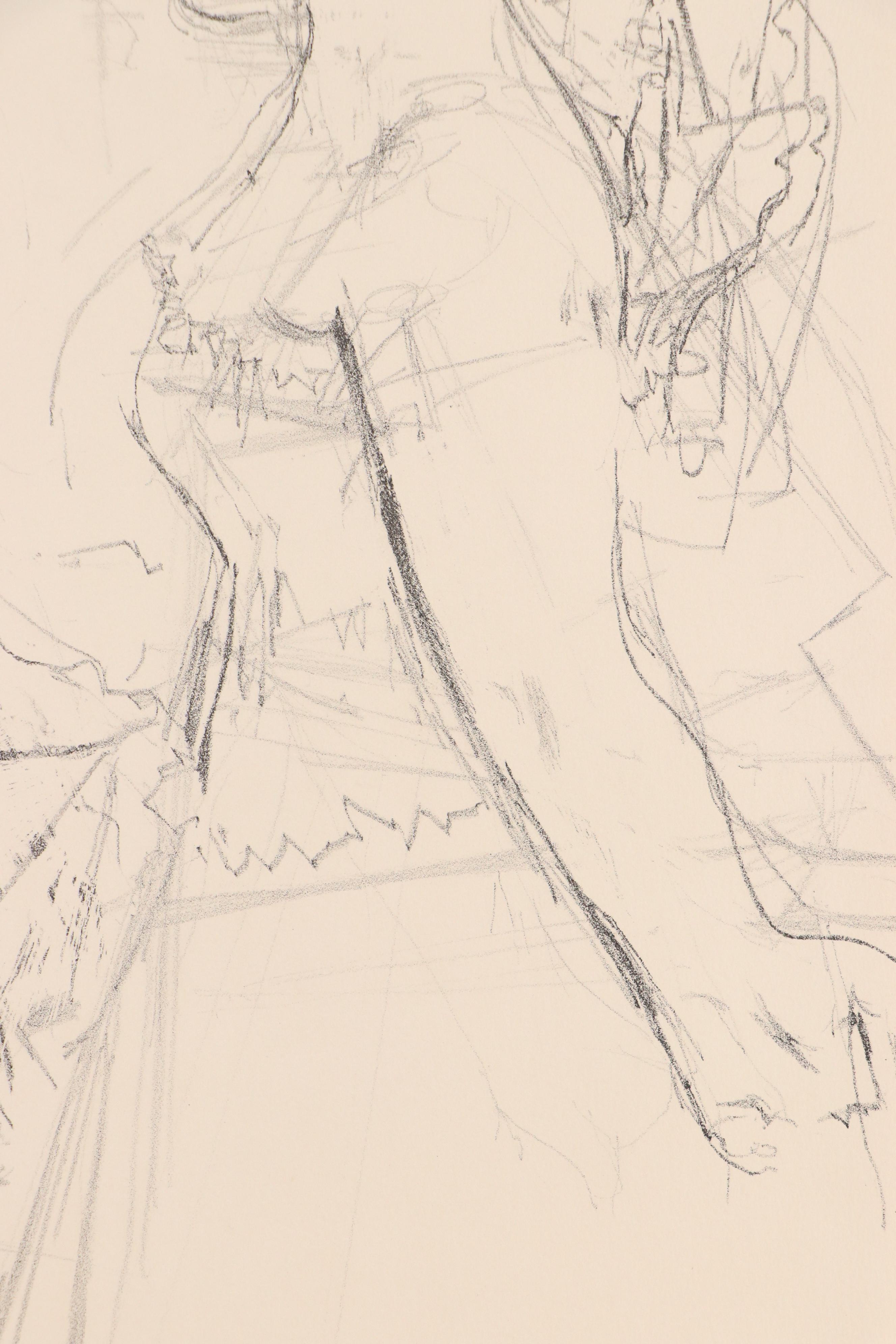 Jack Levine Lithograph "Marianne and The Goddess of Liberty," 1967