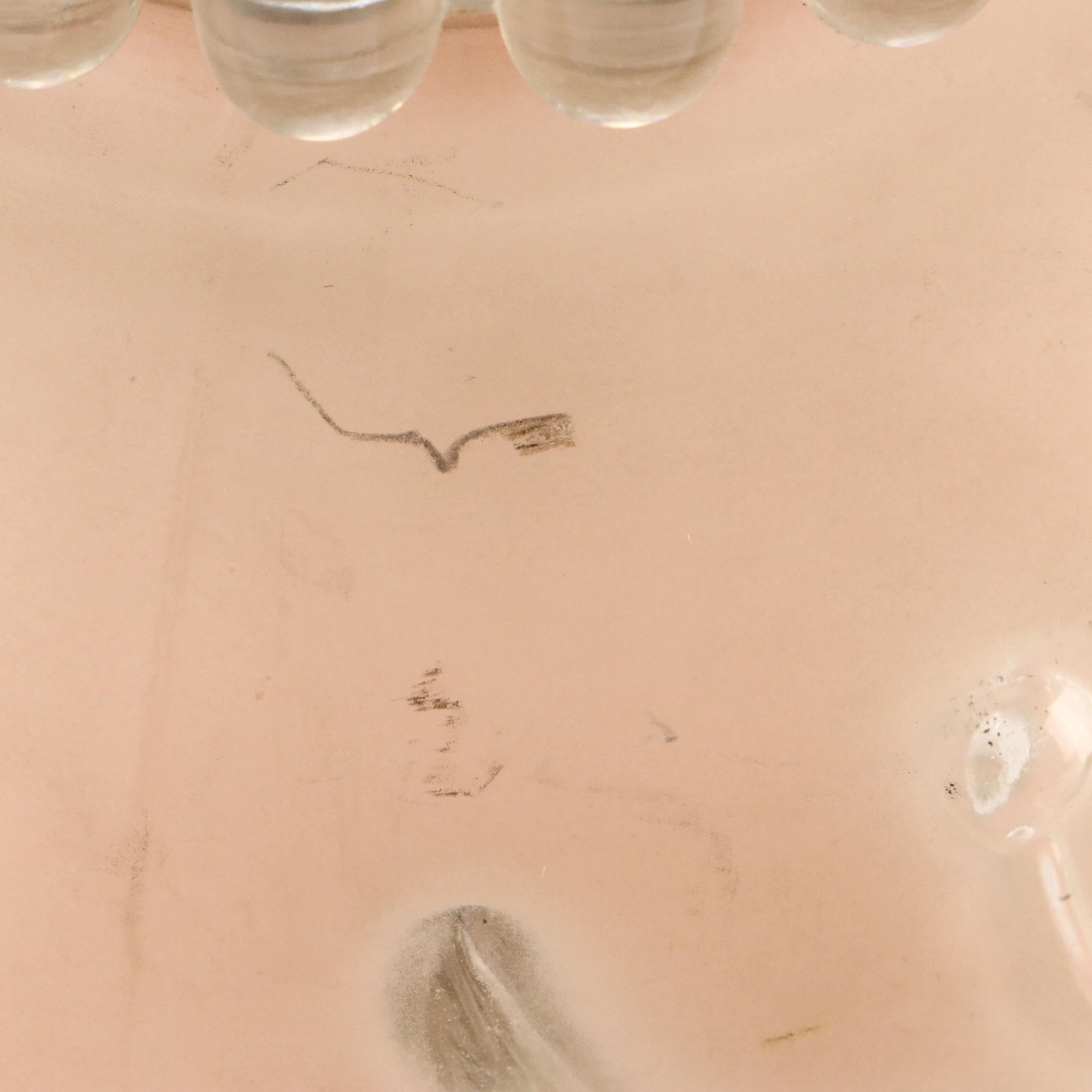 Victorian Style Frosted Pink Glass Boudoir Lamp, Mid-20th Century