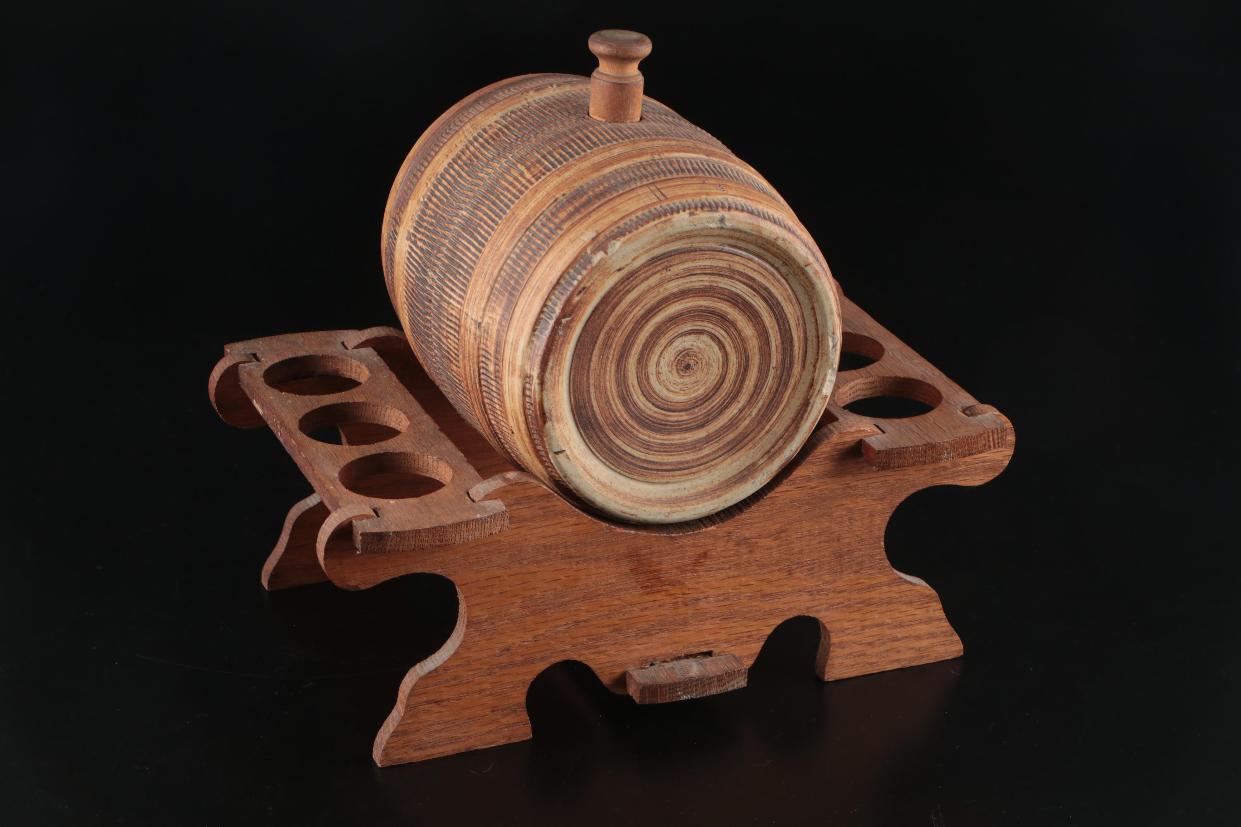 Metal Coffee Pot, Wooden Whiskey Barrel, and More Serveware