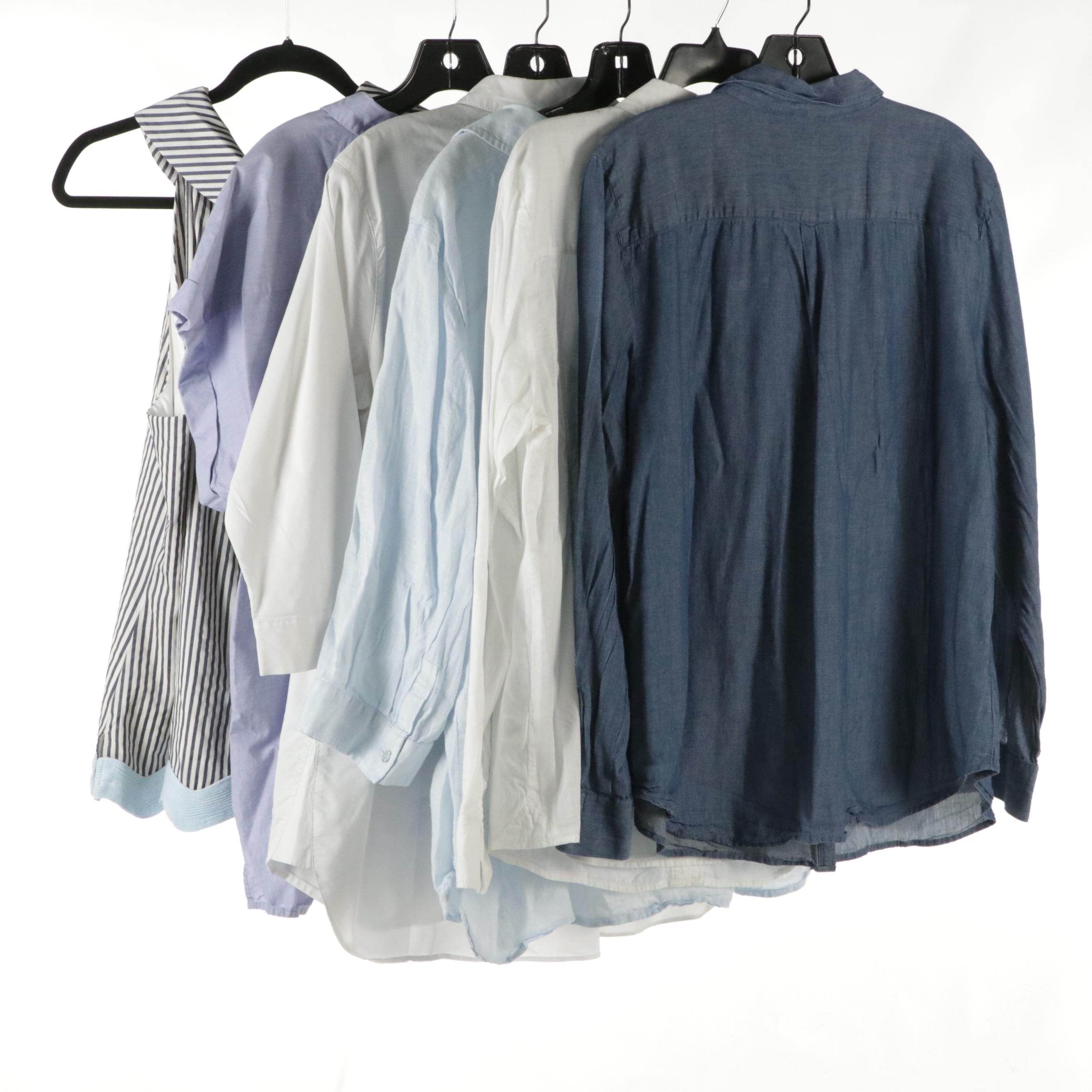 Button-Down Blouses from J. Crew, Ann Taylor Loft and Caslon with More Tops