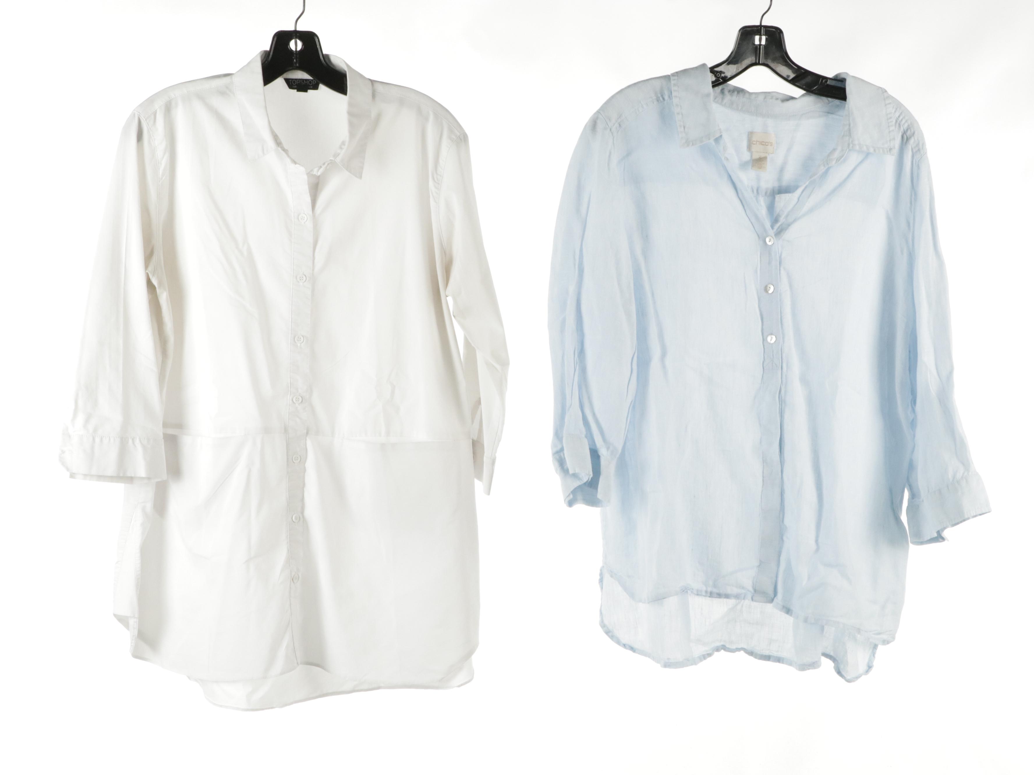 Button-Down Blouses from J. Crew, Ann Taylor Loft and Caslon with More Tops