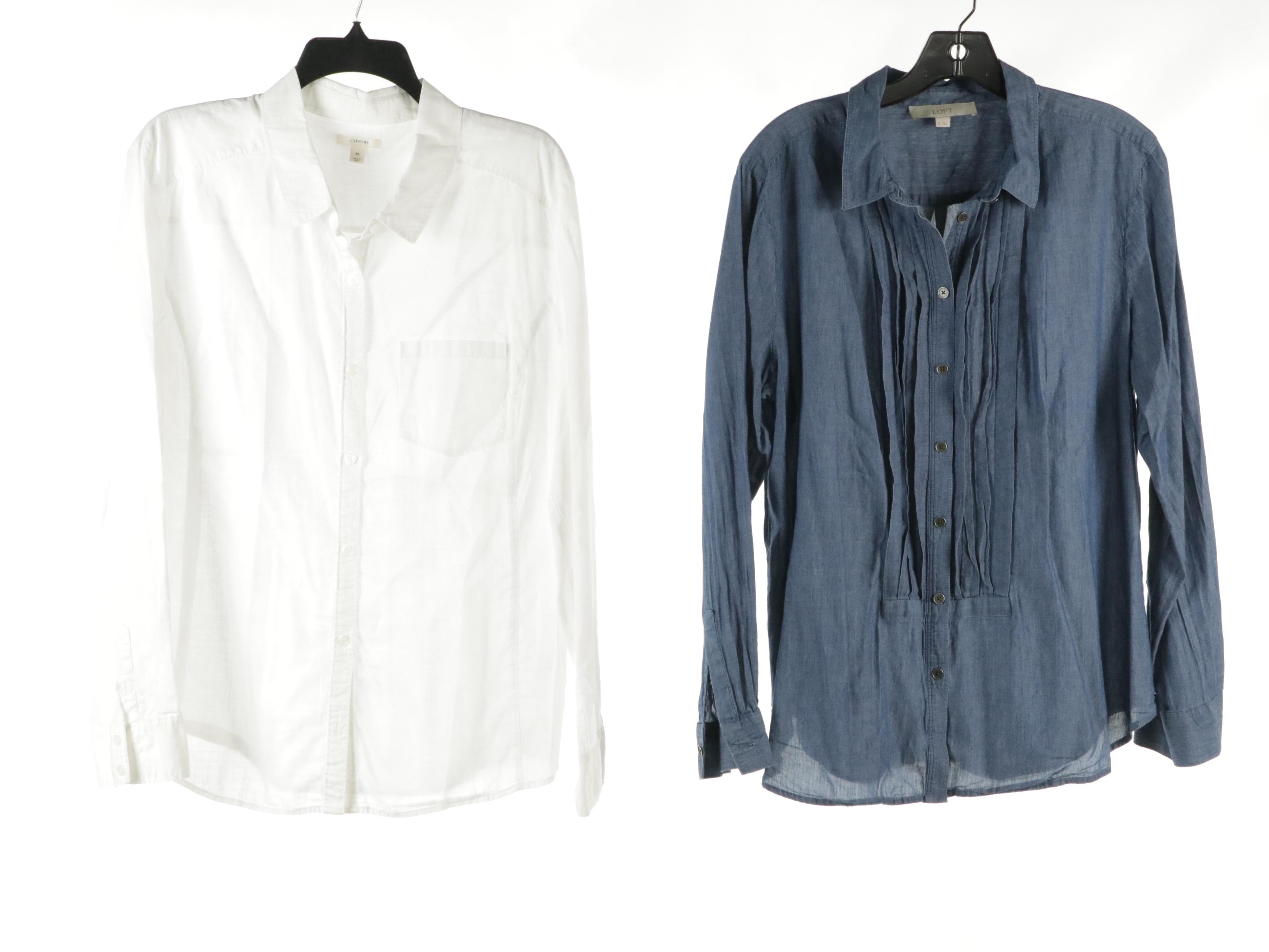 Button-Down Blouses from J. Crew, Ann Taylor Loft and Caslon with More Tops