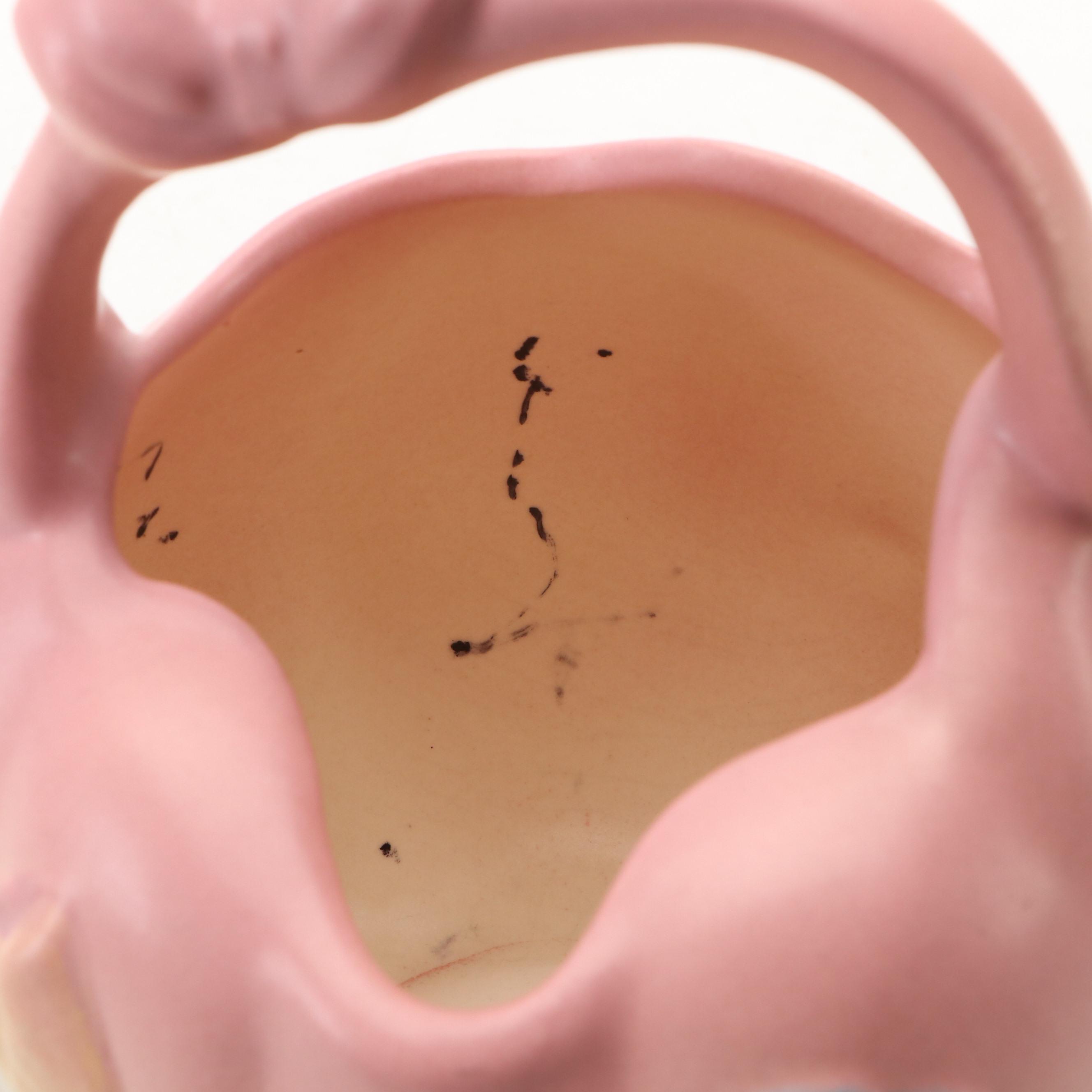 Hull Pottery "Wildflower" Amphora Vase with "Bow Knot" Basket Vase