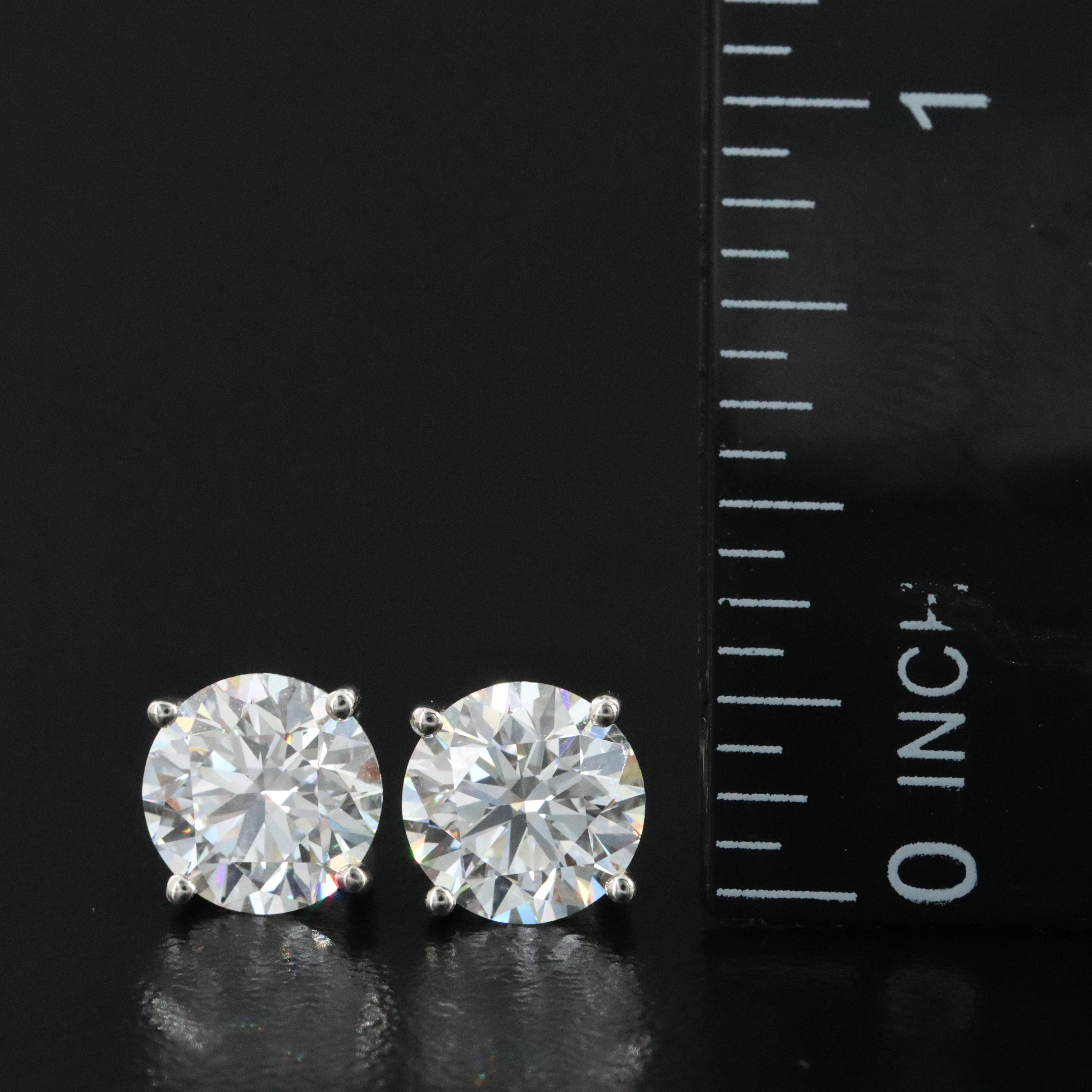 Platinum 3.46 CTW Lab Grown Diamond Stud Earrings with IGI Reports