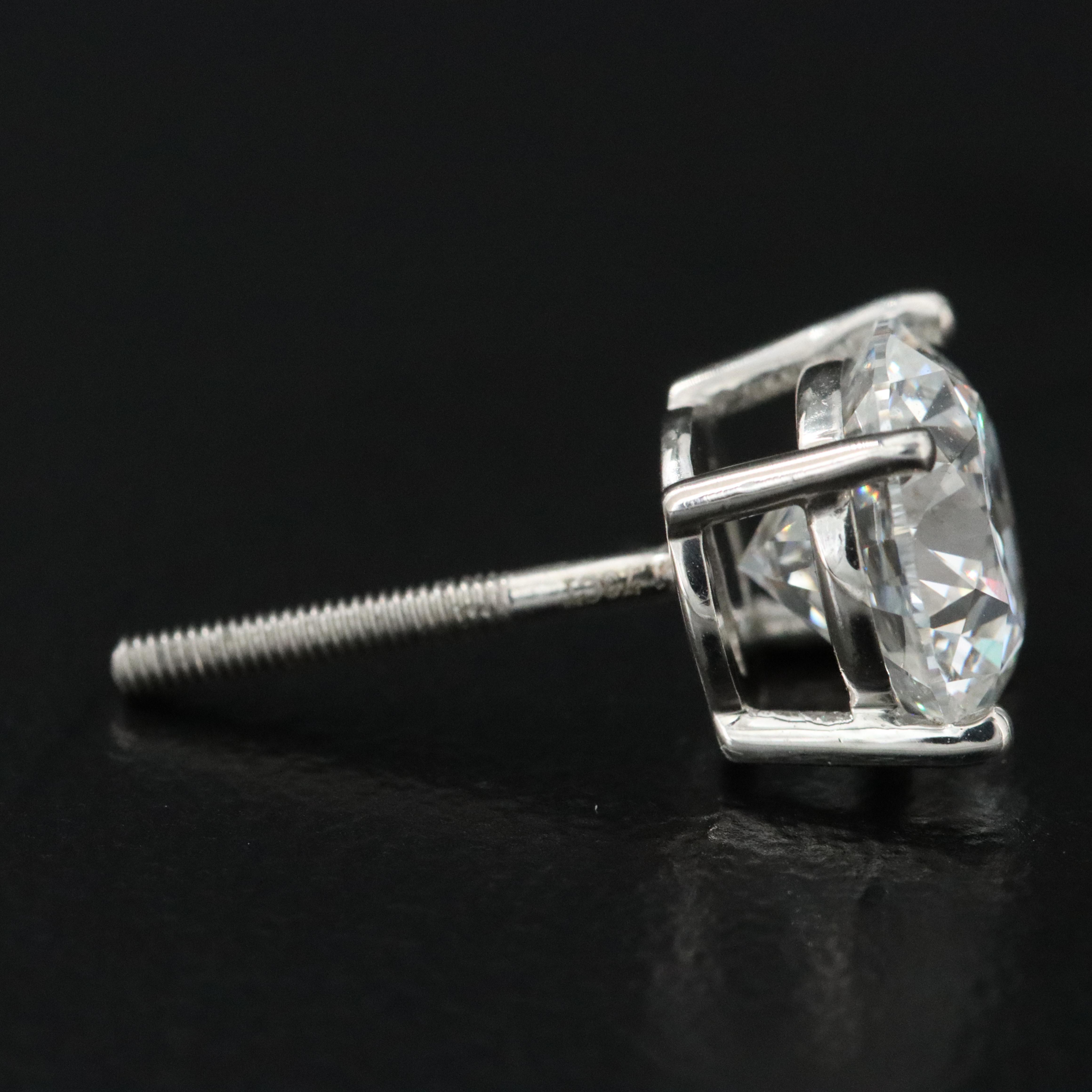 Platinum 3.46 CTW Lab Grown Diamond Stud Earrings with IGI Reports