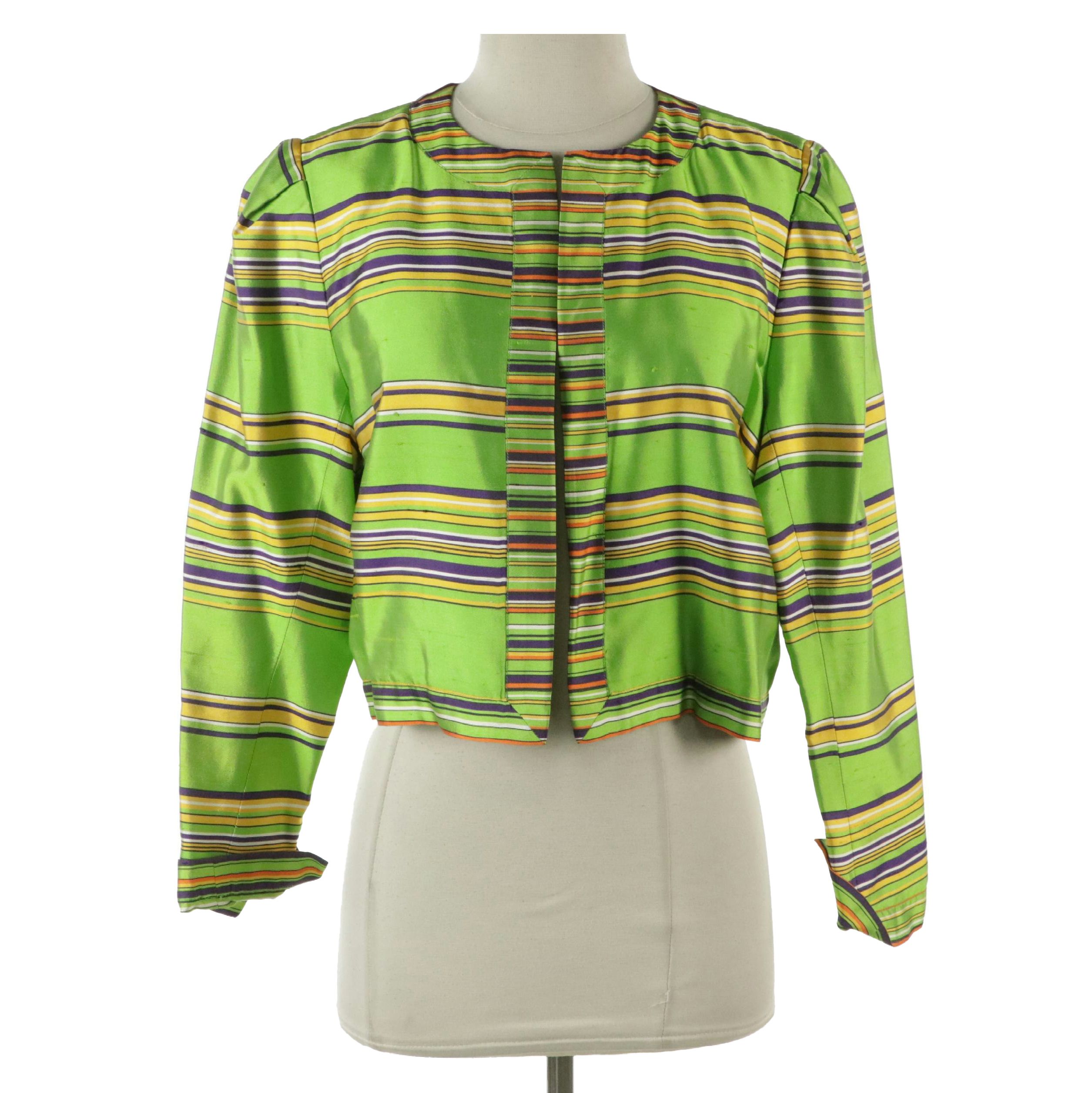 Yves Saint Laurent Rive Gauche Striped Silk Jacket, 1990s