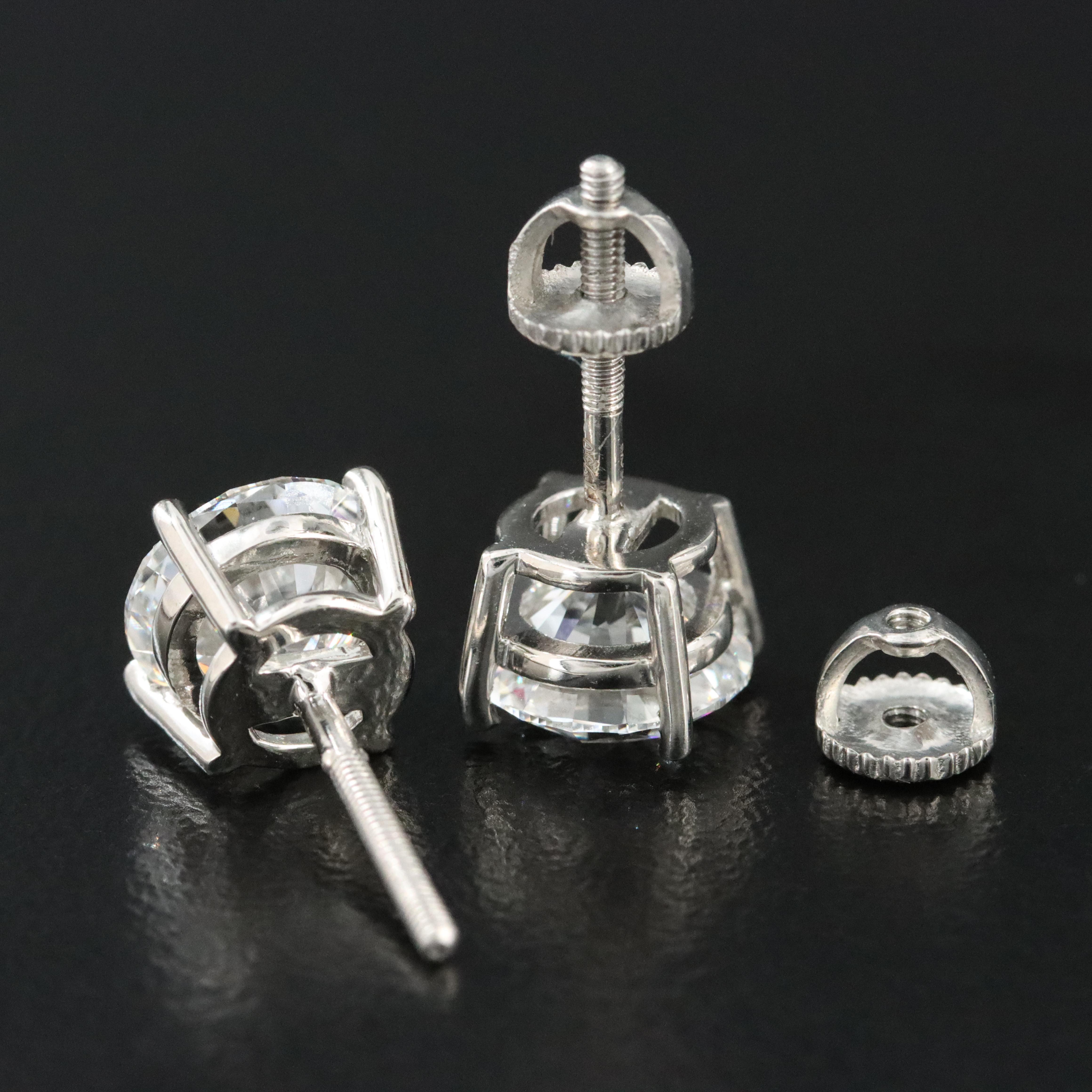 Platinum 3.46 CTW Lab Grown Diamond Stud Earrings with IGI Reports