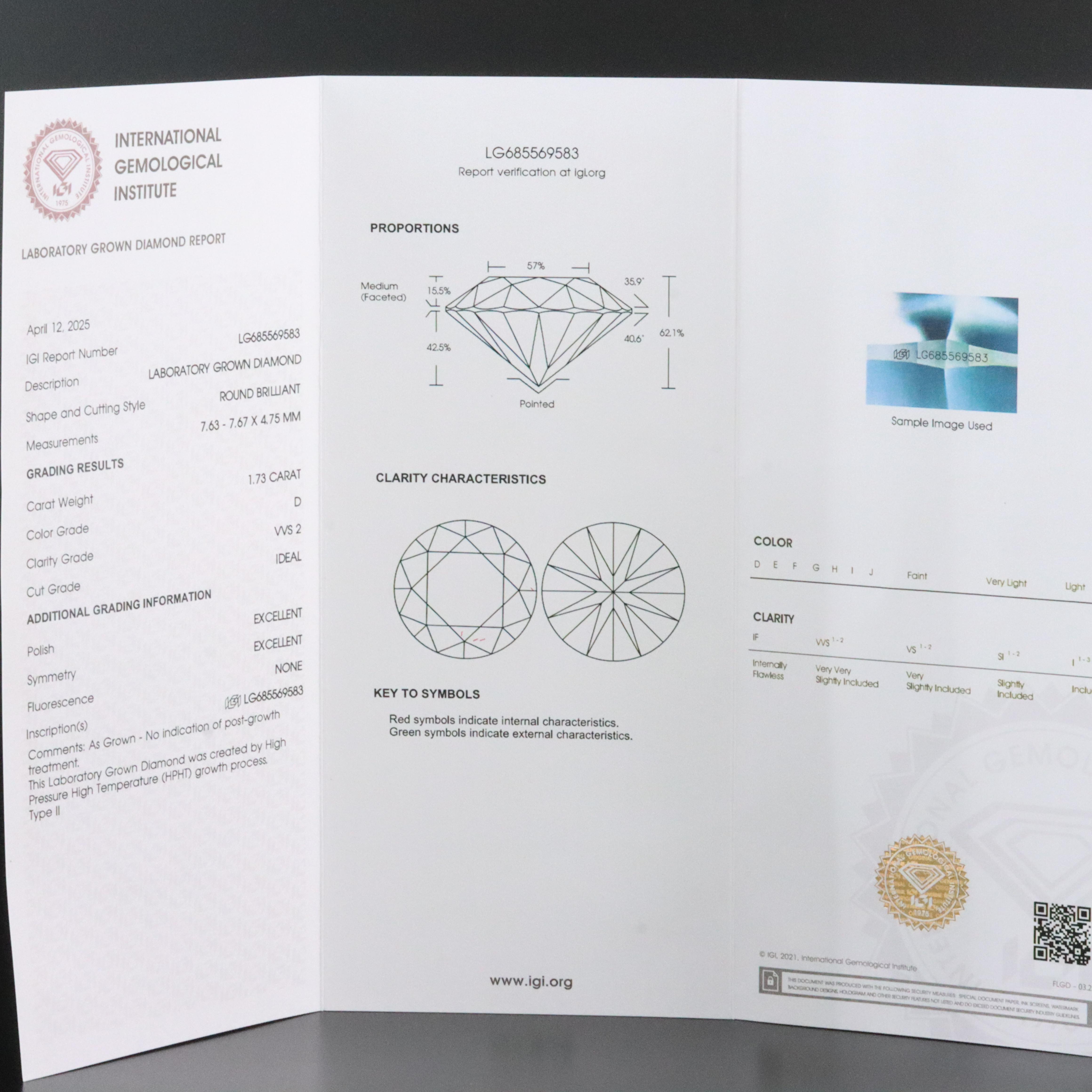 Platinum 3.46 CTW Lab Grown Diamond Stud Earrings with IGI Reports