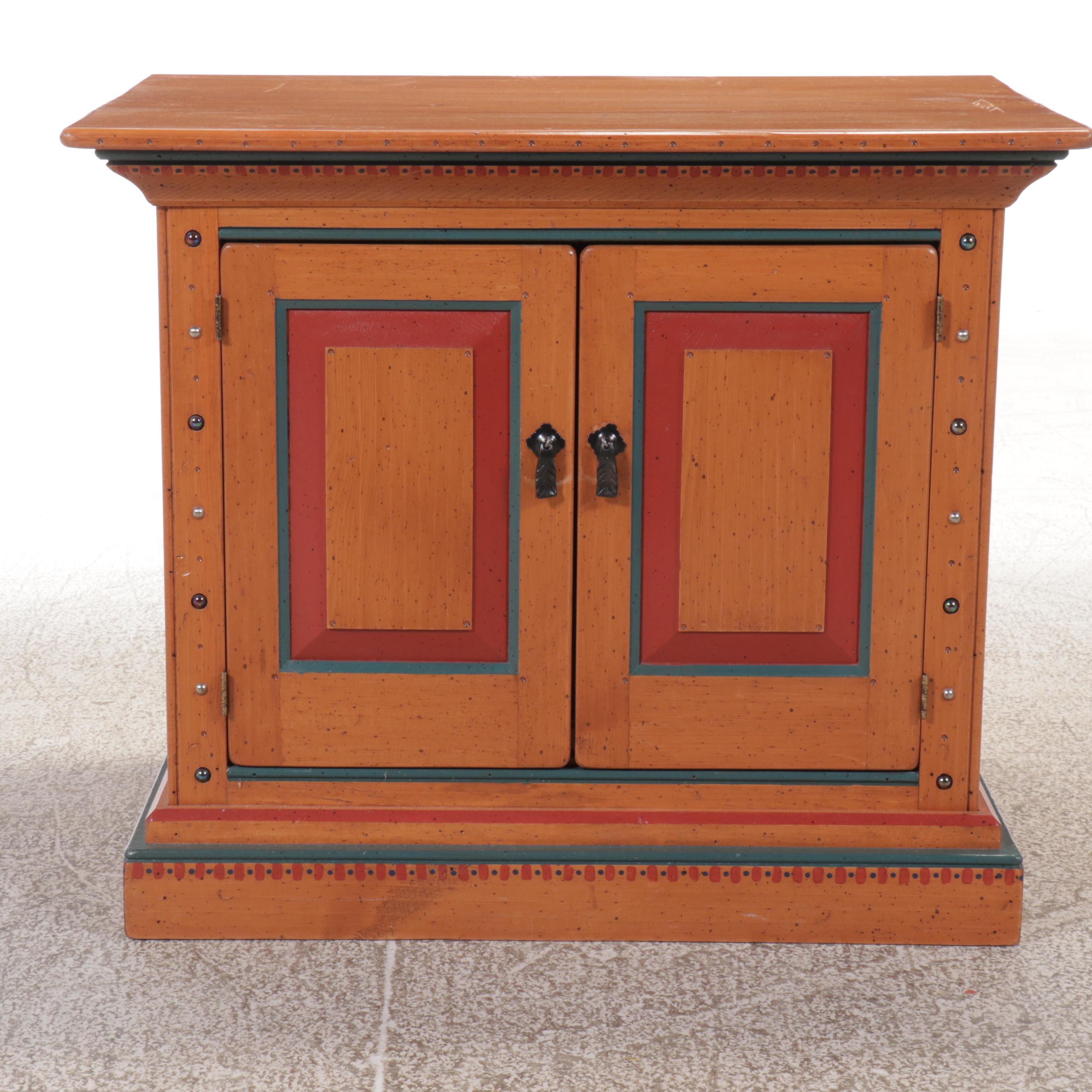 David Marsh Paint-Decorated Wooden Entertainment Cabinet, 2004