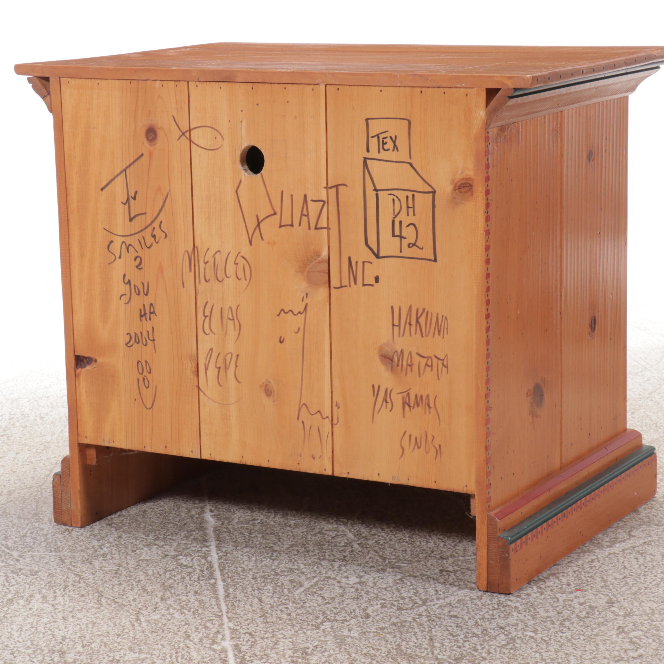 David Marsh Paint-Decorated Wooden Entertainment Cabinet, 2004