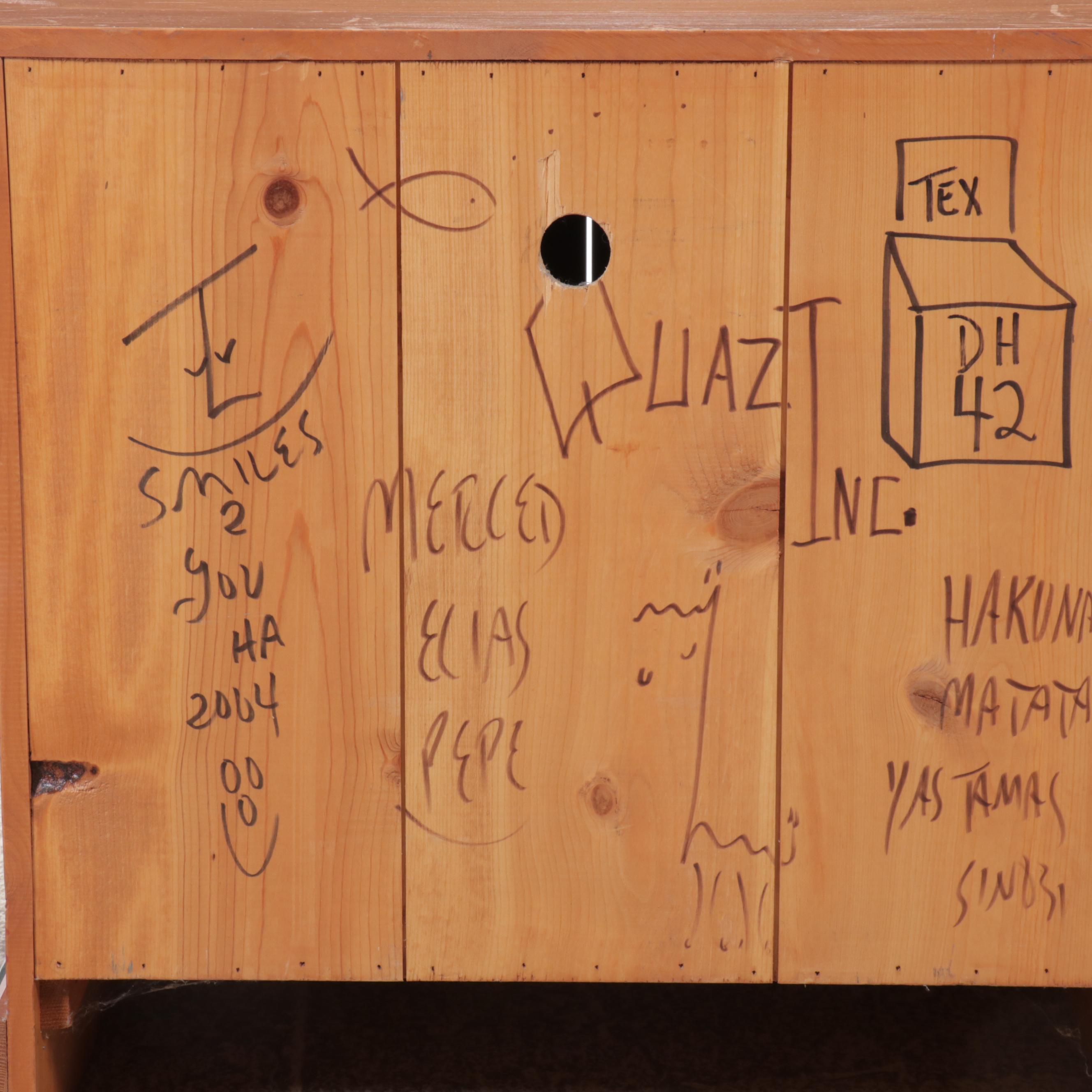 David Marsh Paint-Decorated Wooden Entertainment Cabinet, 2004