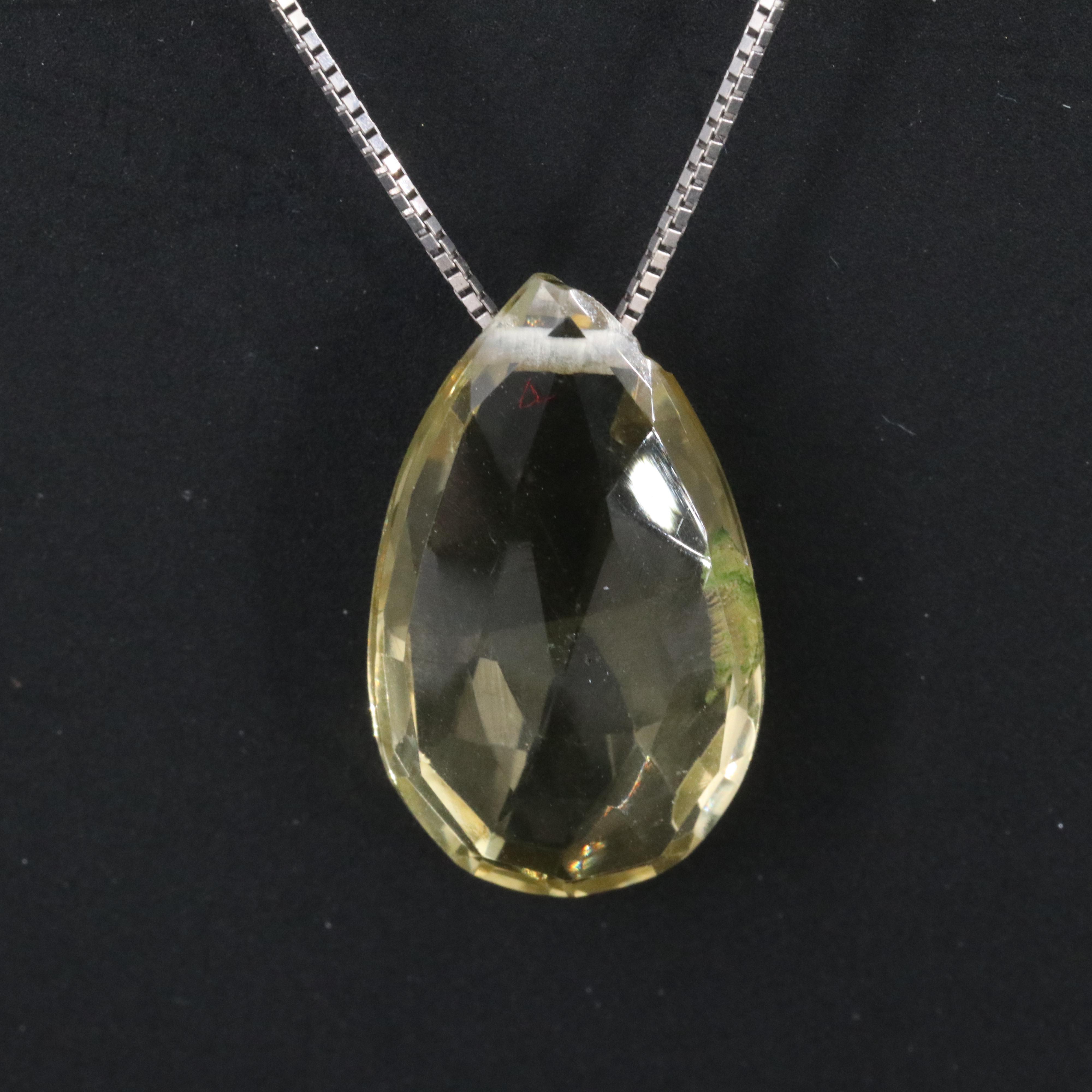 14K Citrine Pendant Necklace