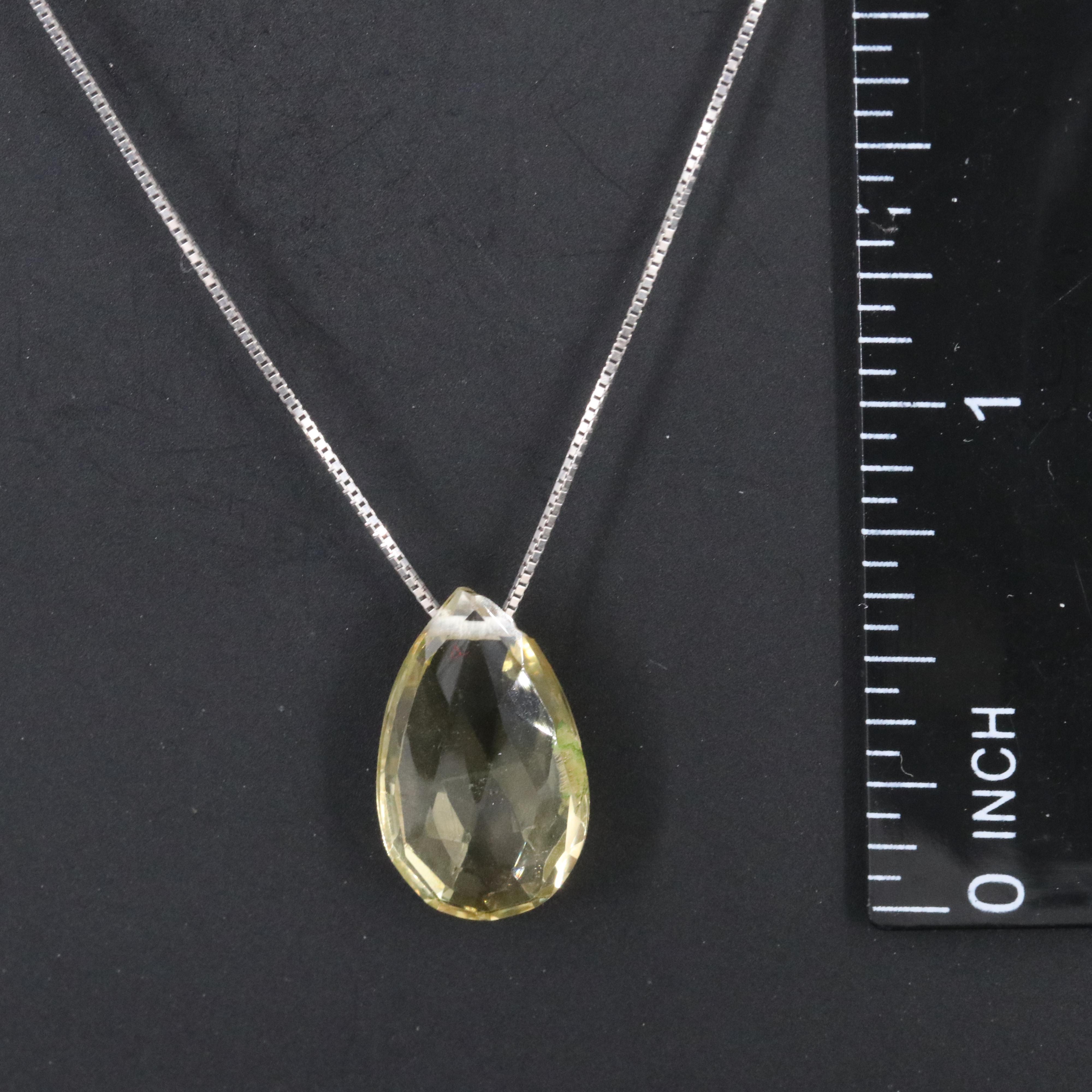 14K Citrine Pendant Necklace