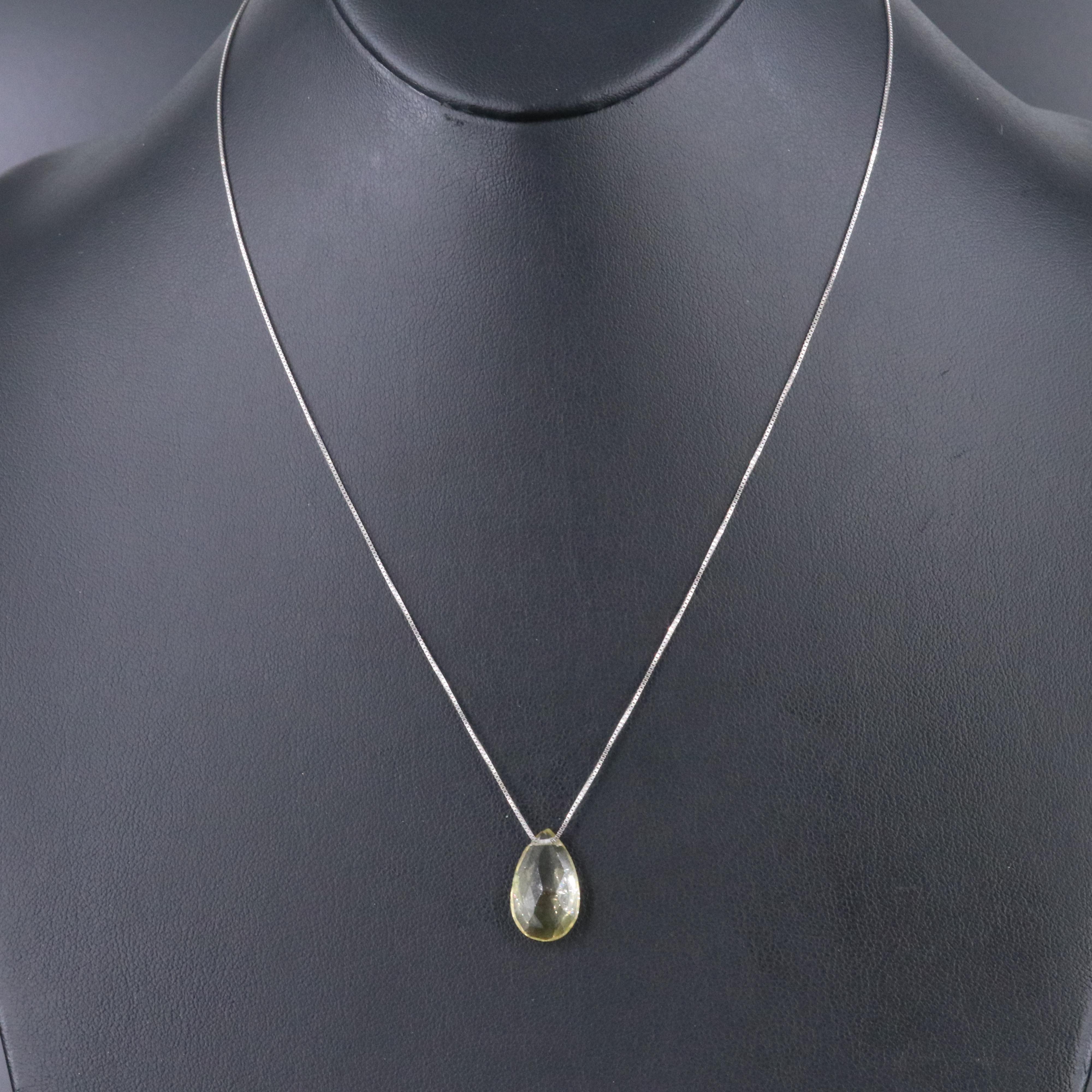 14K Citrine Pendant Necklace