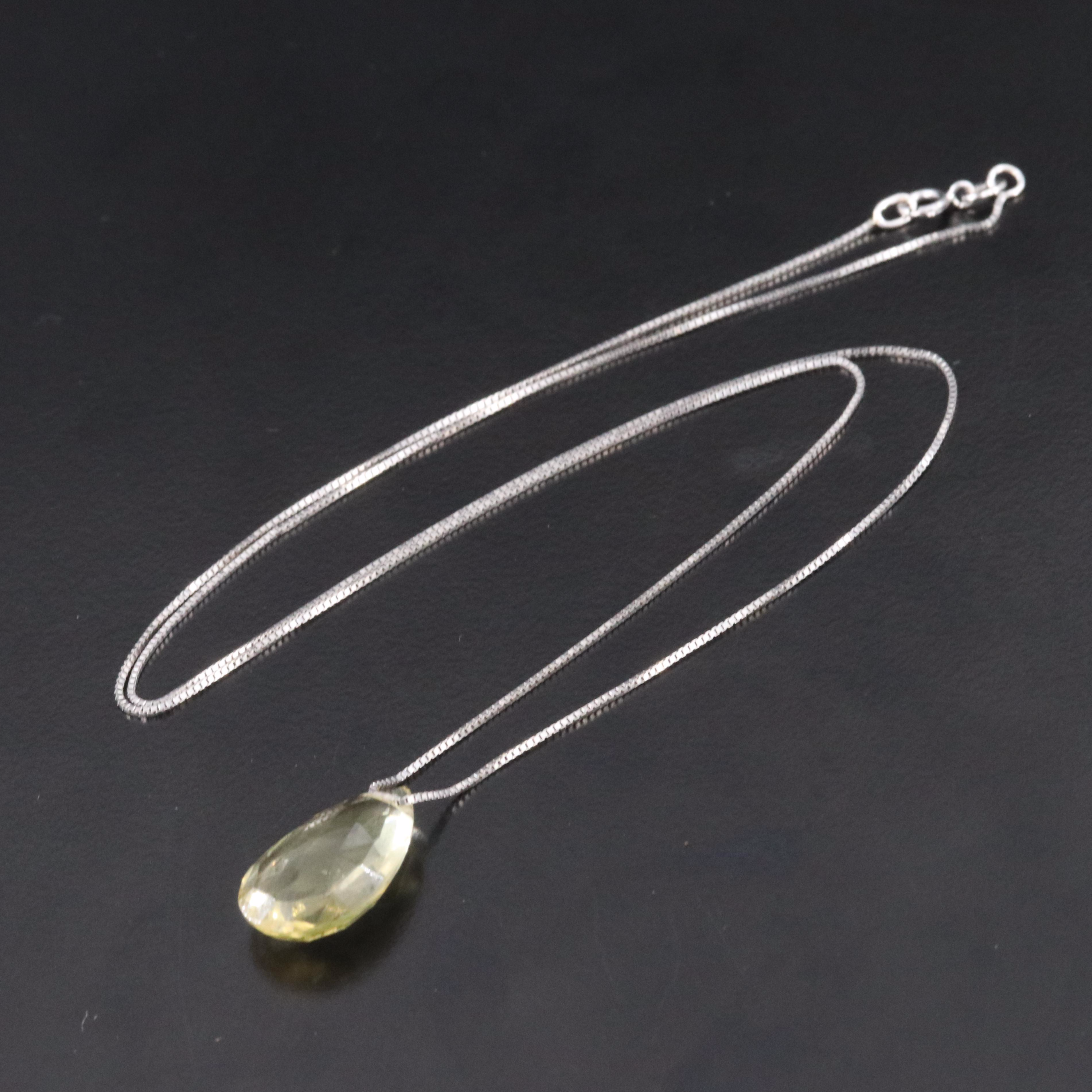 14K Citrine Pendant Necklace