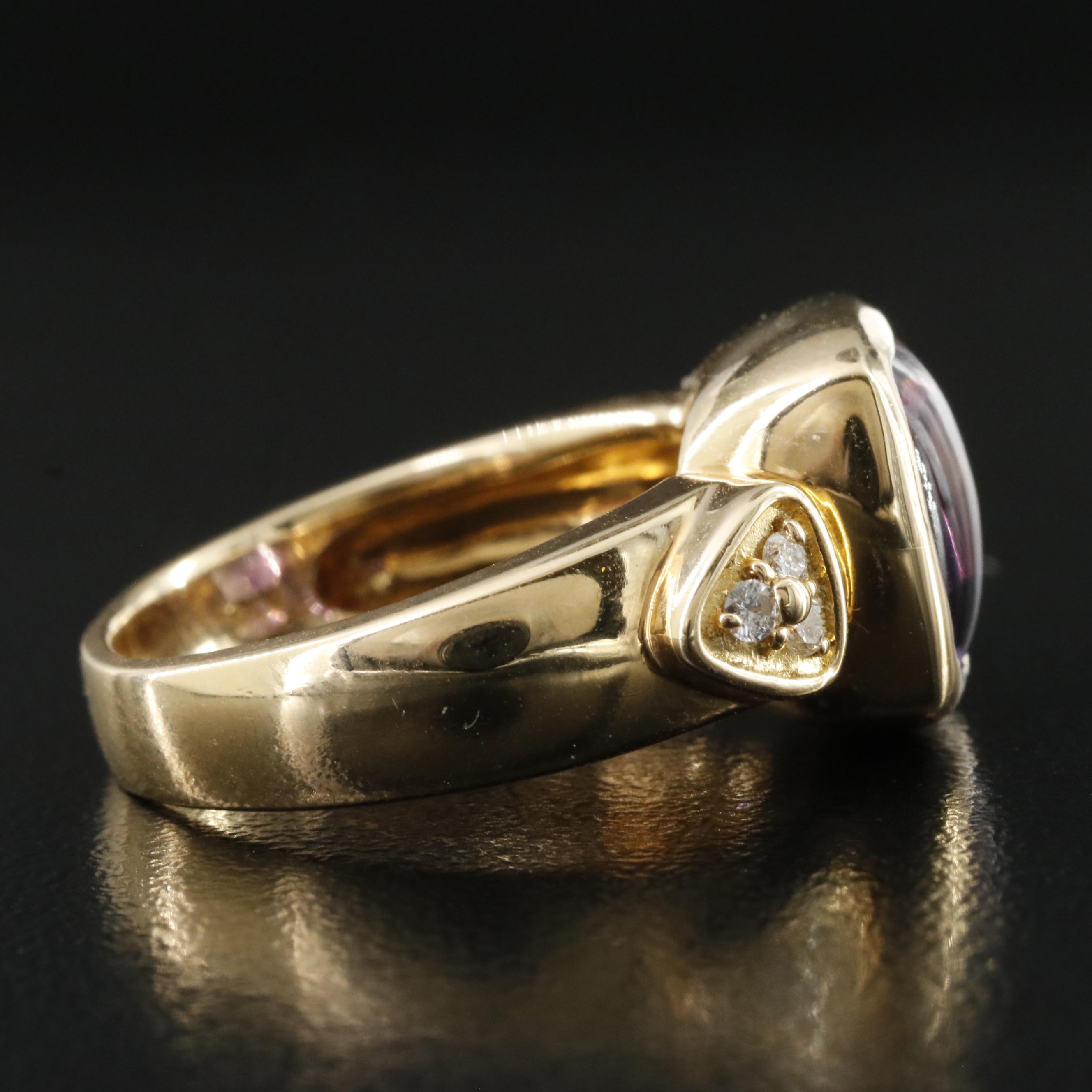 18K Amethyst and Diamond Ring