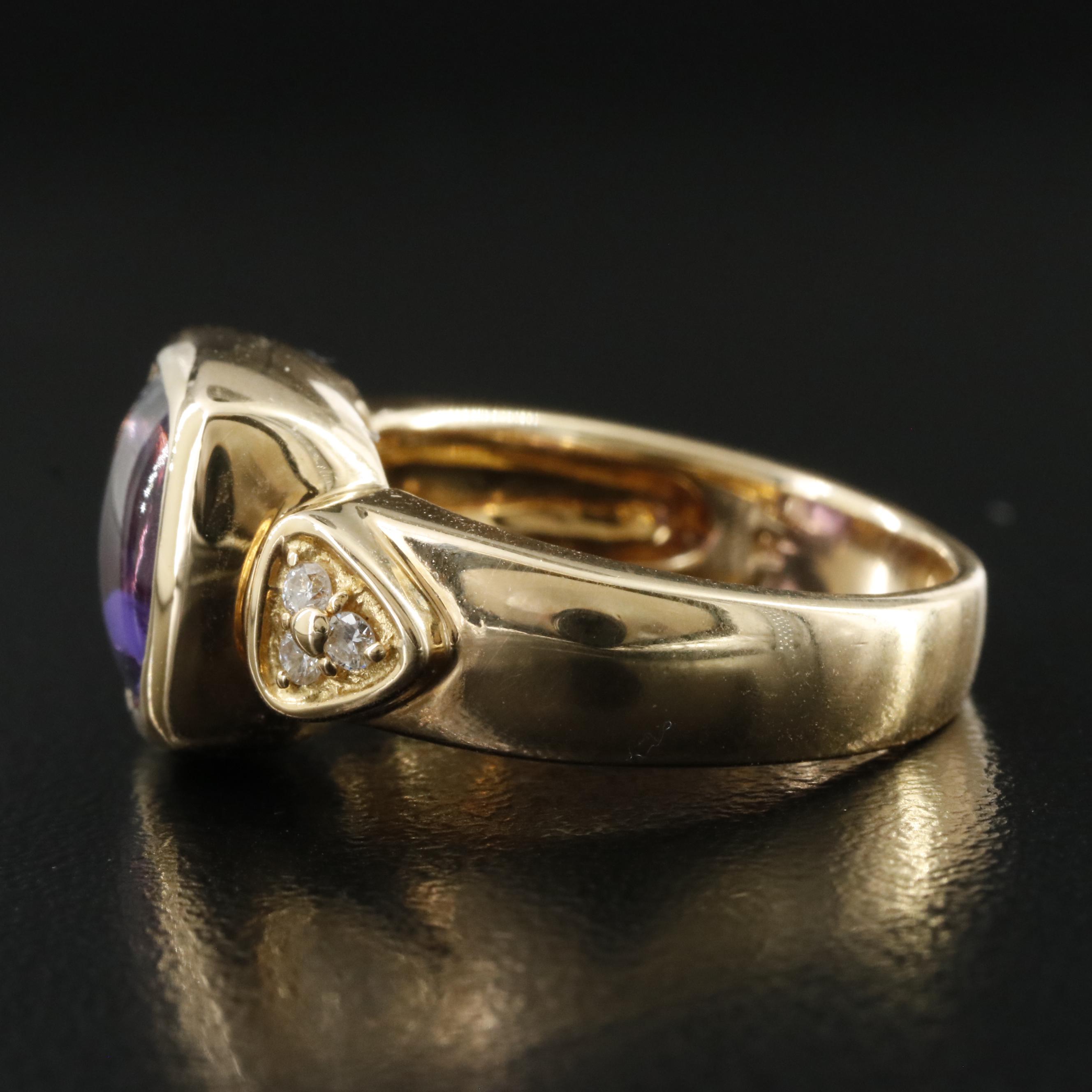 18K Amethyst and Diamond Ring