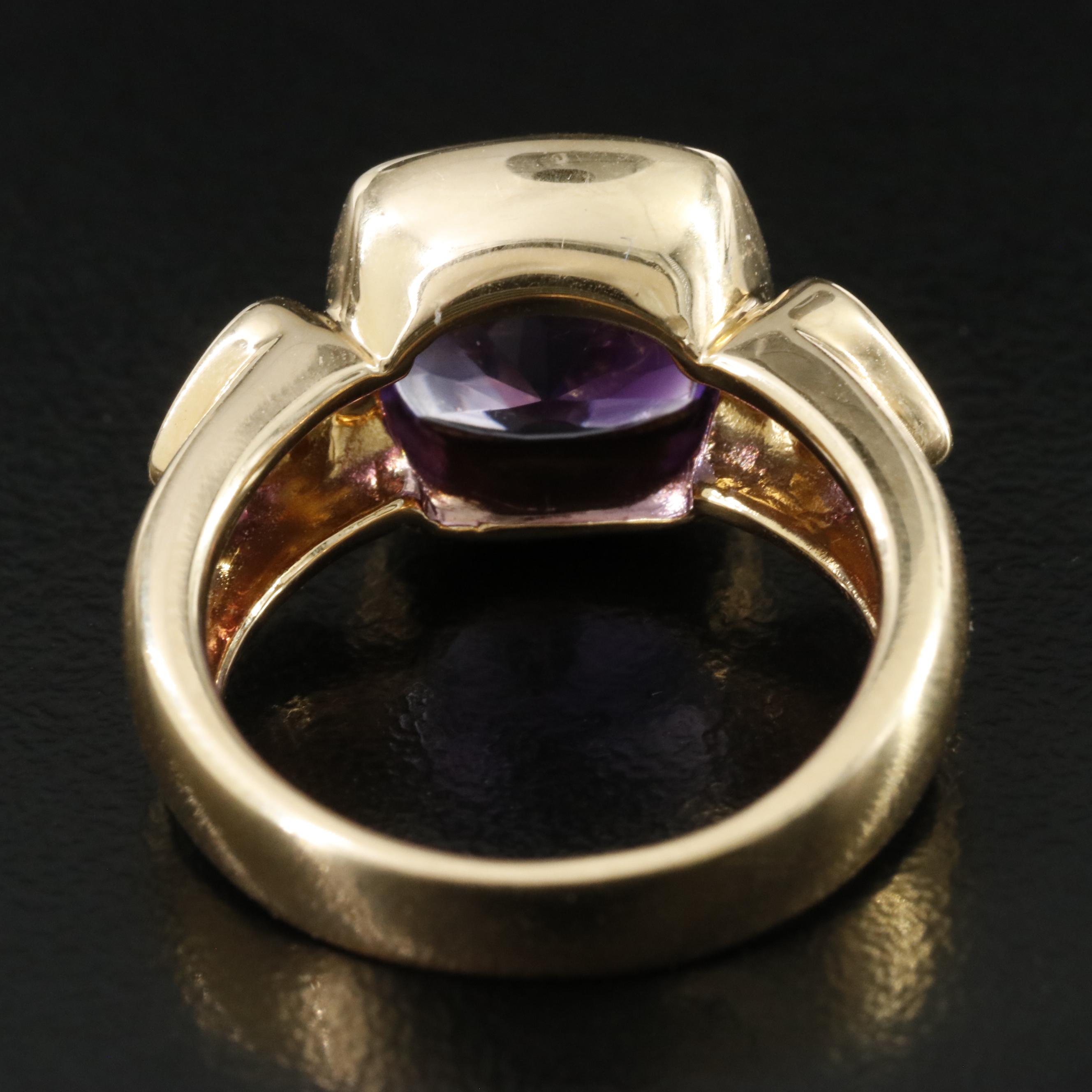 18K Amethyst and Diamond Ring