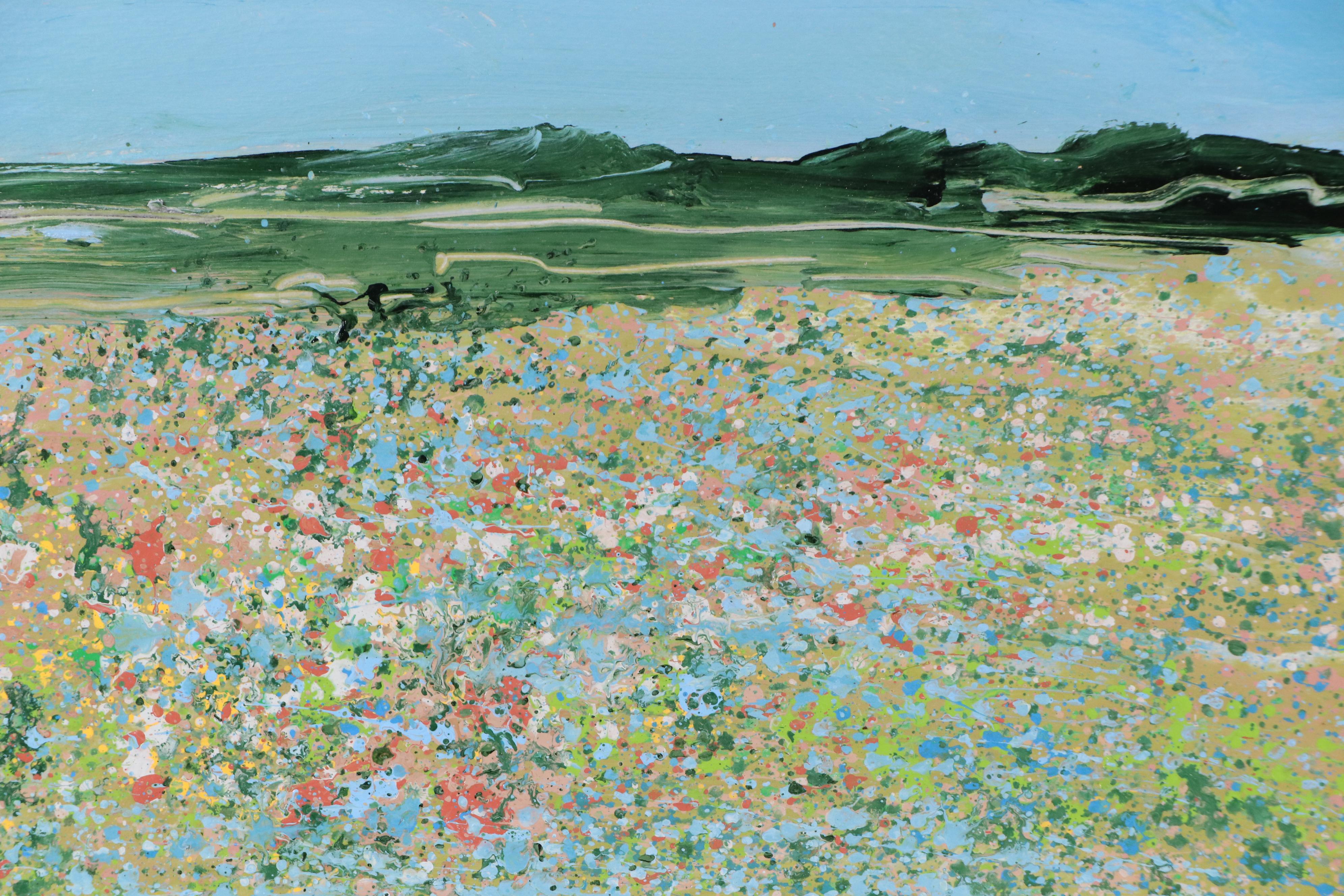 Harry Hilson Abstracted Landscape Painting, Late 20th Century