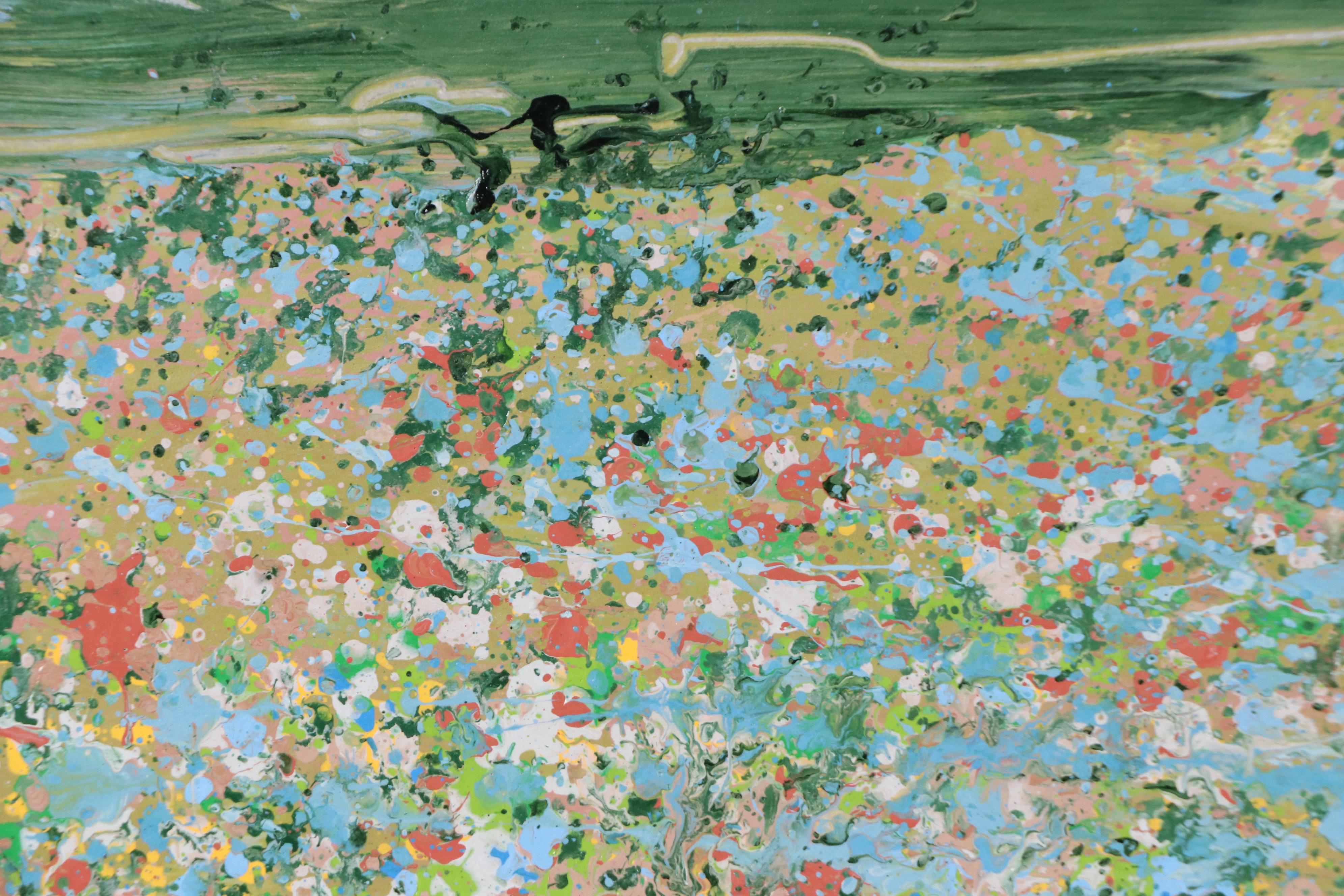 Harry Hilson Abstracted Landscape Painting, Late 20th Century