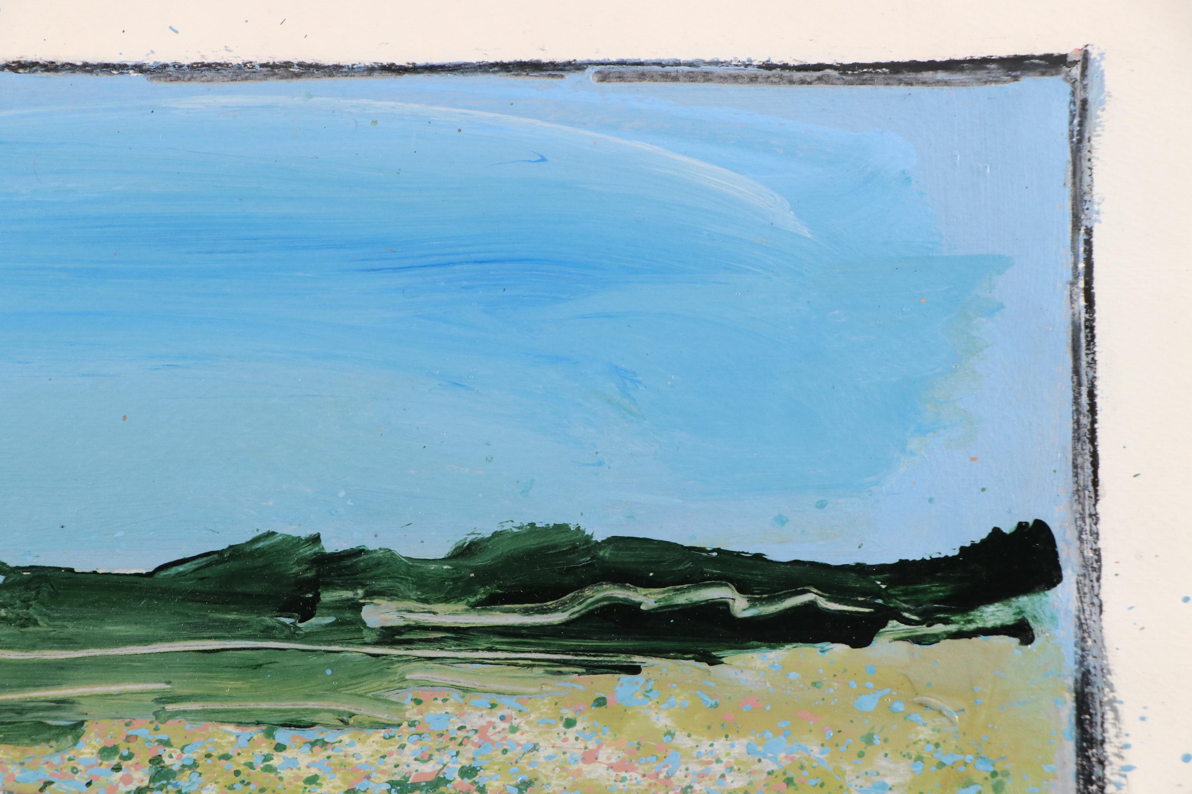 Harry Hilson Abstracted Landscape Painting, Late 20th Century