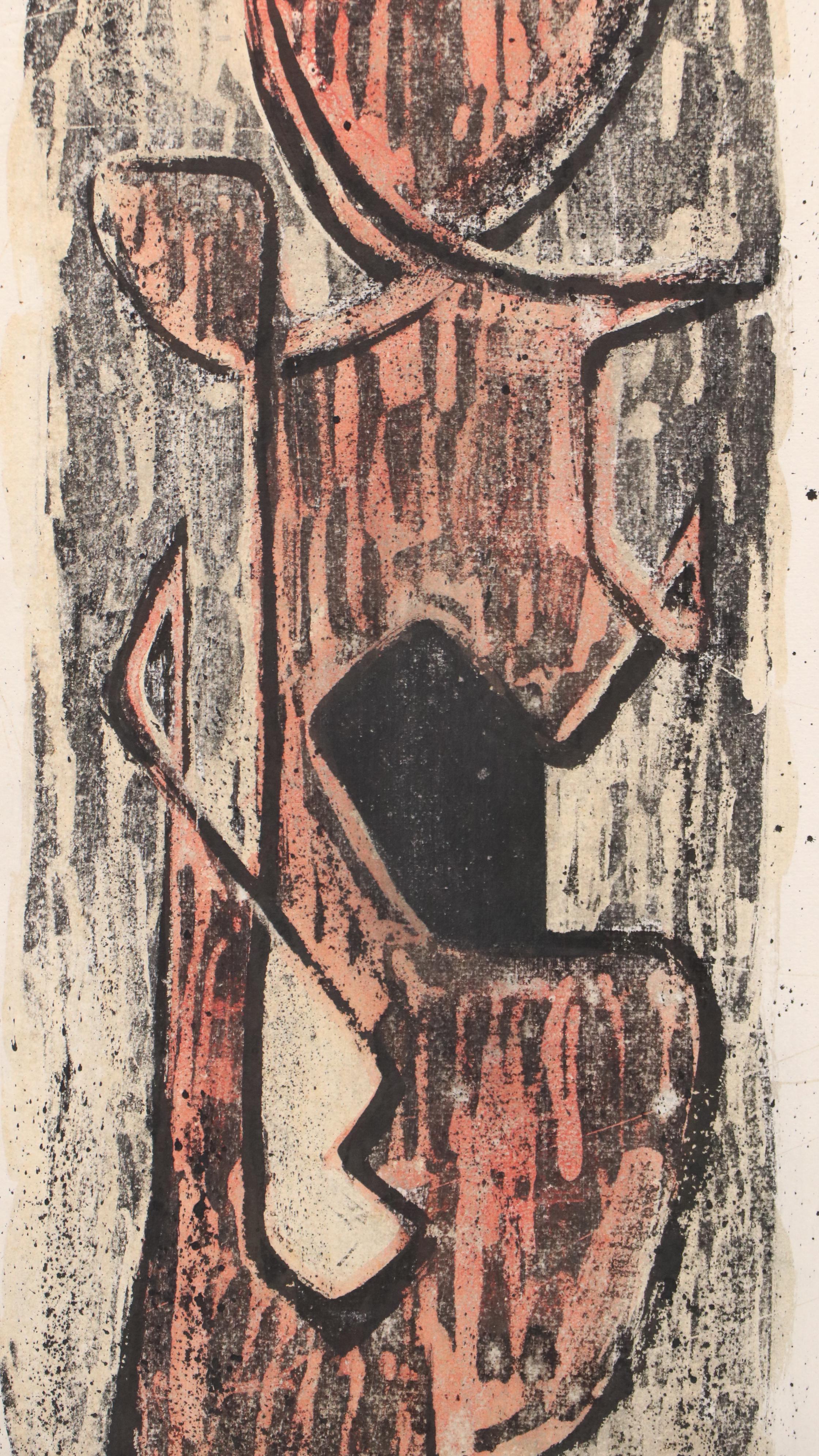 Chris Ritter Abstract Expressionist Watercolor Painting, Circa 1940