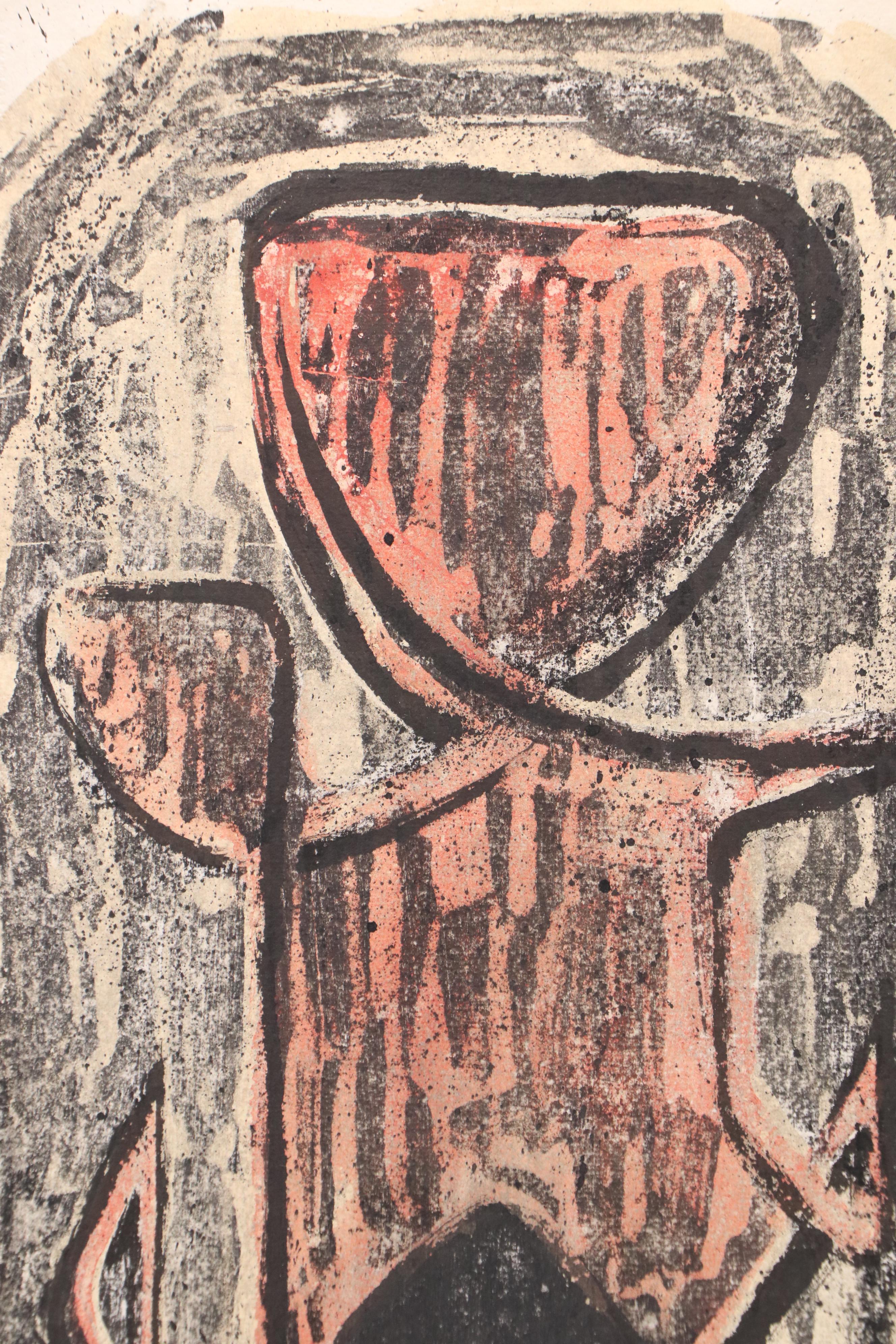 Chris Ritter Abstract Expressionist Watercolor Painting, Circa 1940