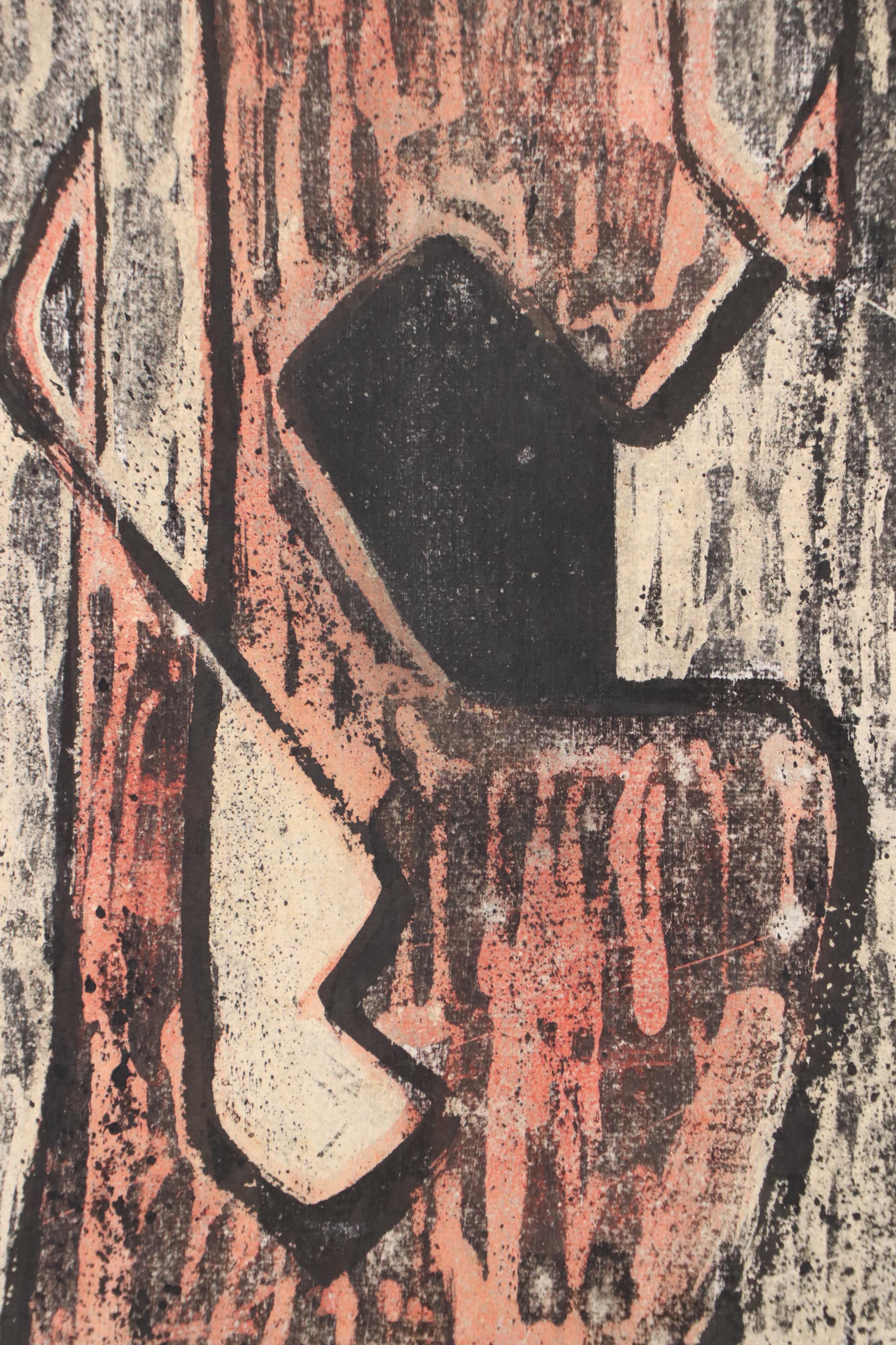 Chris Ritter Abstract Expressionist Watercolor Painting, Circa 1940