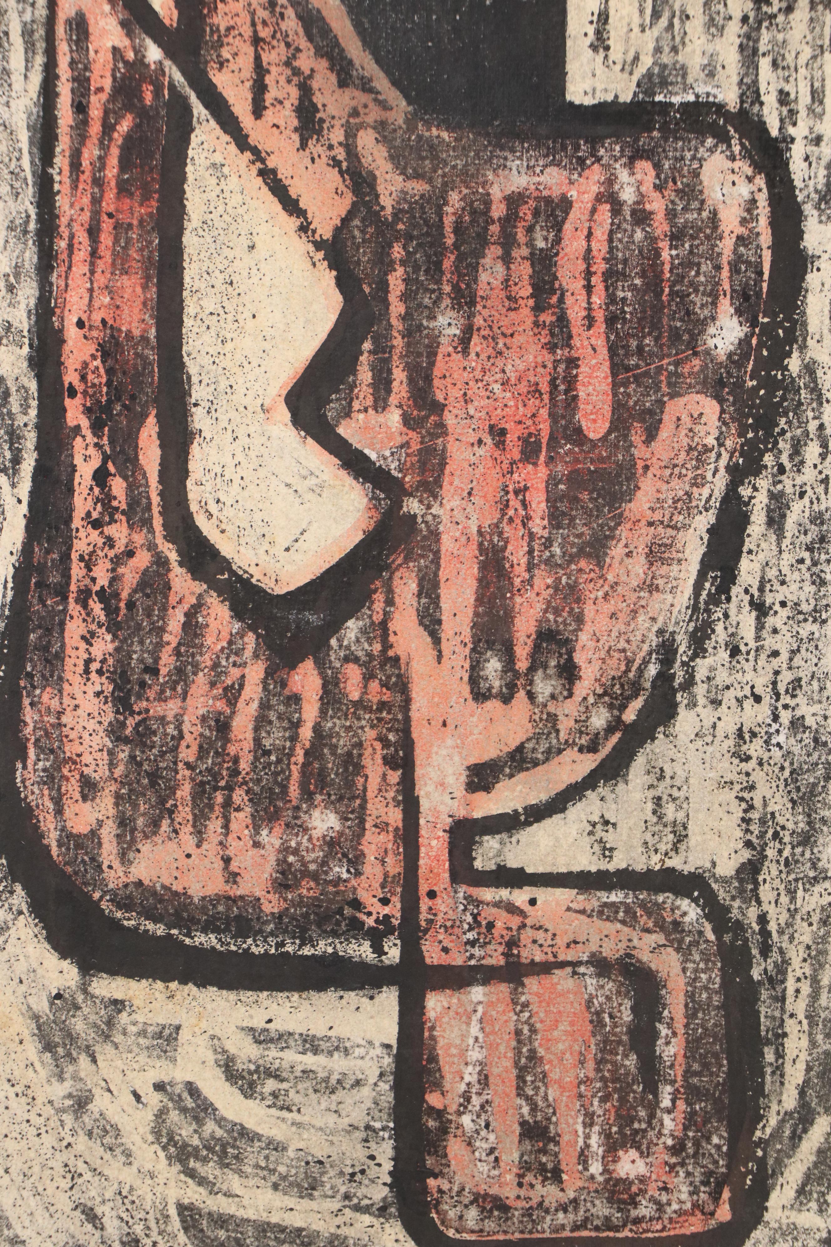 Chris Ritter Abstract Expressionist Watercolor Painting, Circa 1940