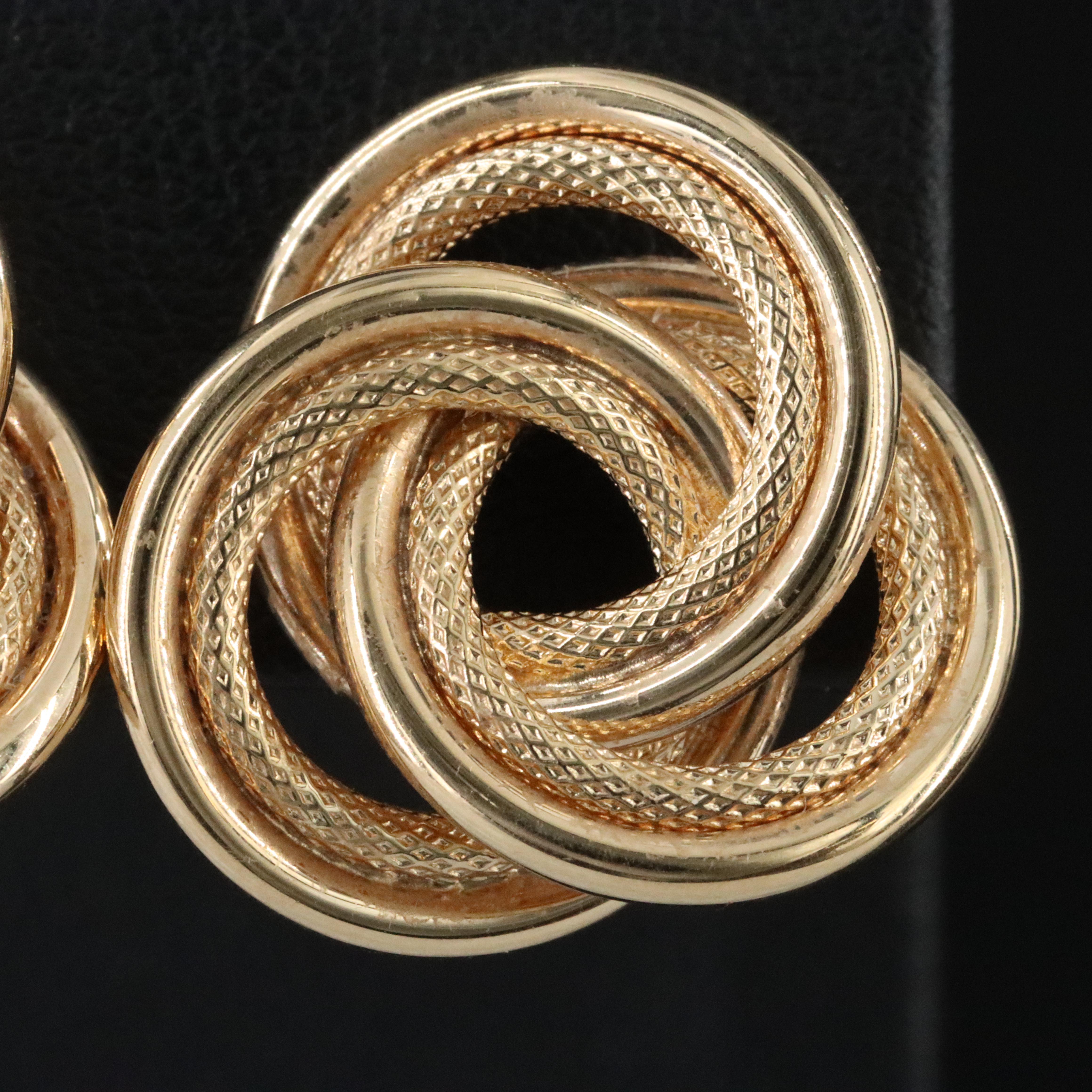14K Interlocking Circle Earrings