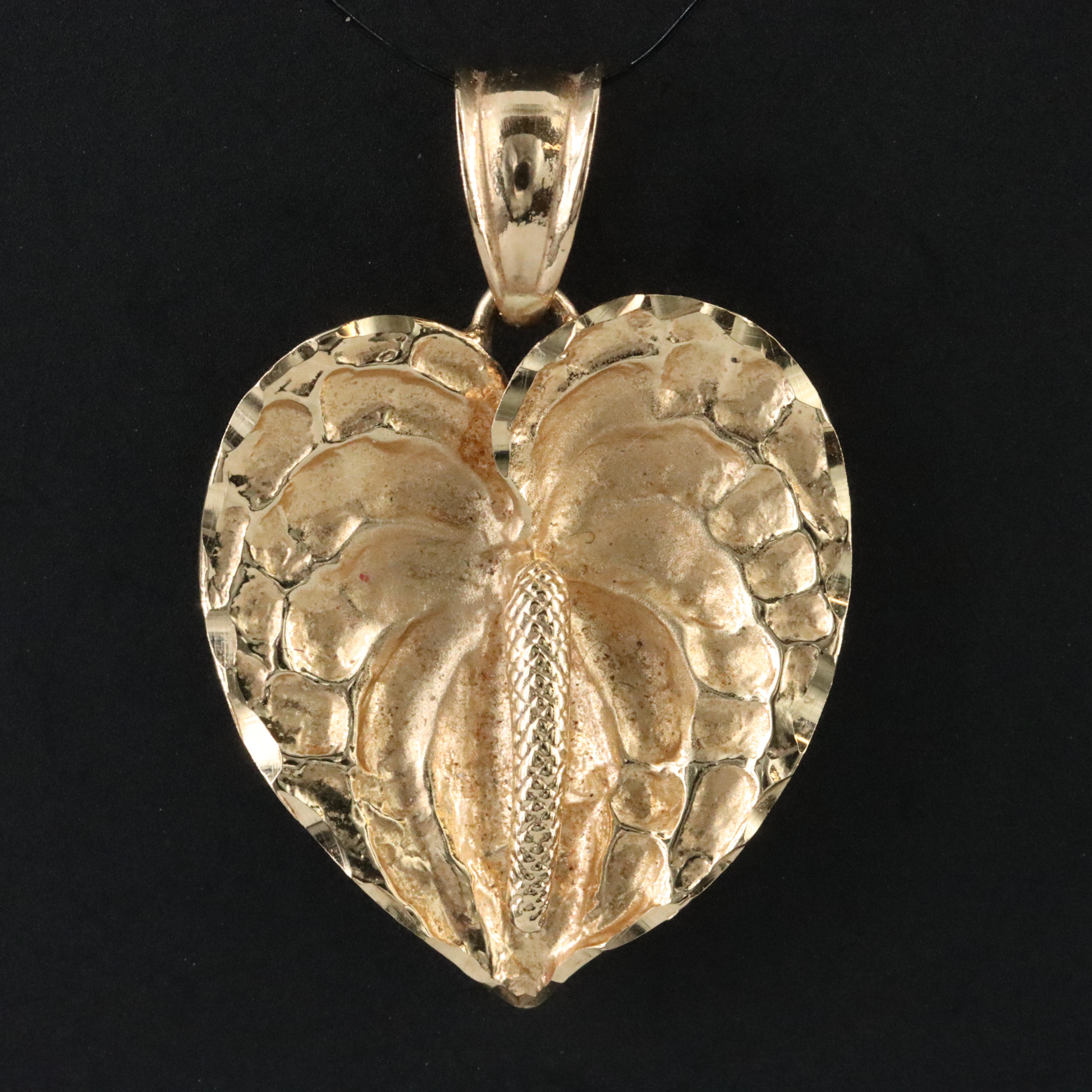 14K Anthurium Pendant