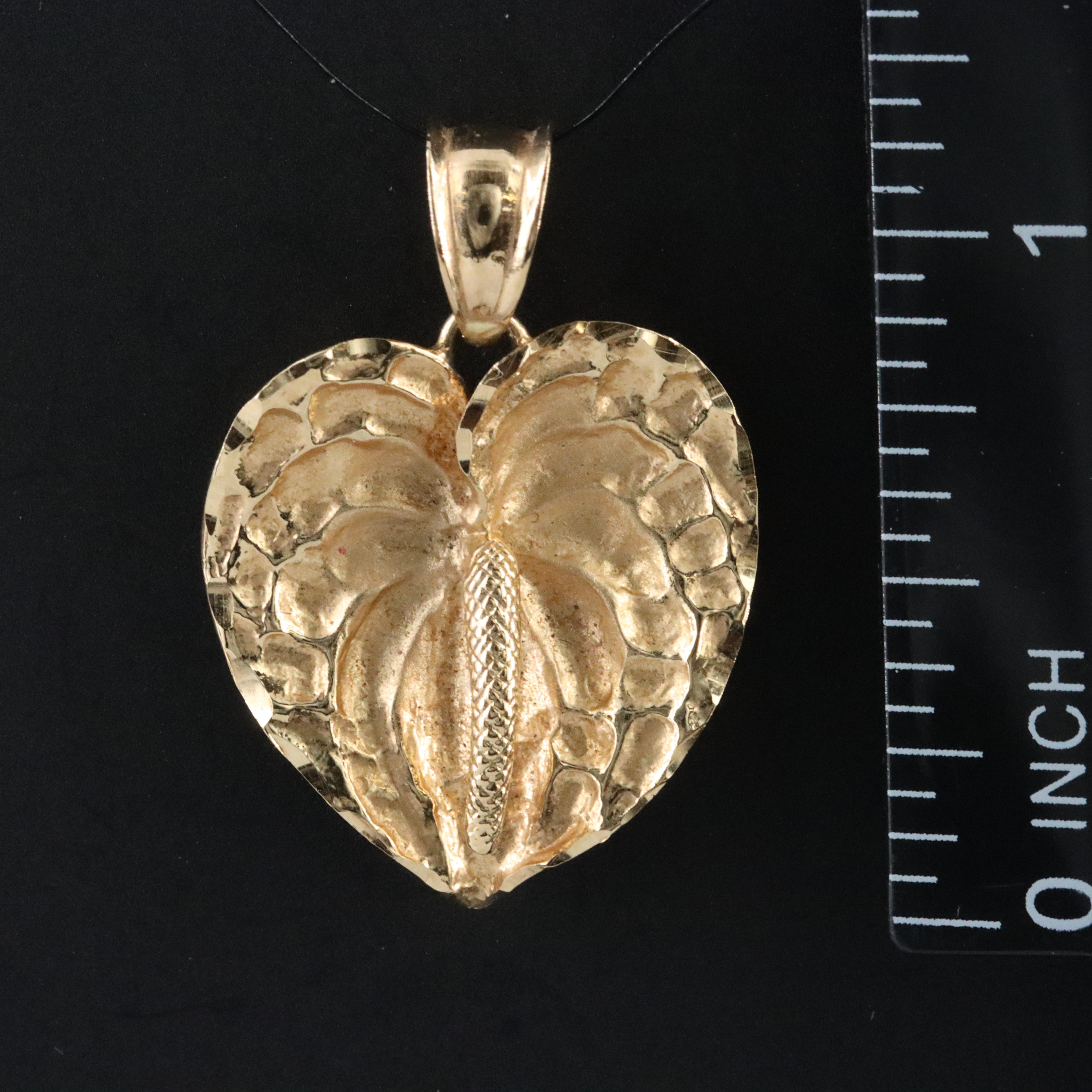 14K Anthurium Pendant