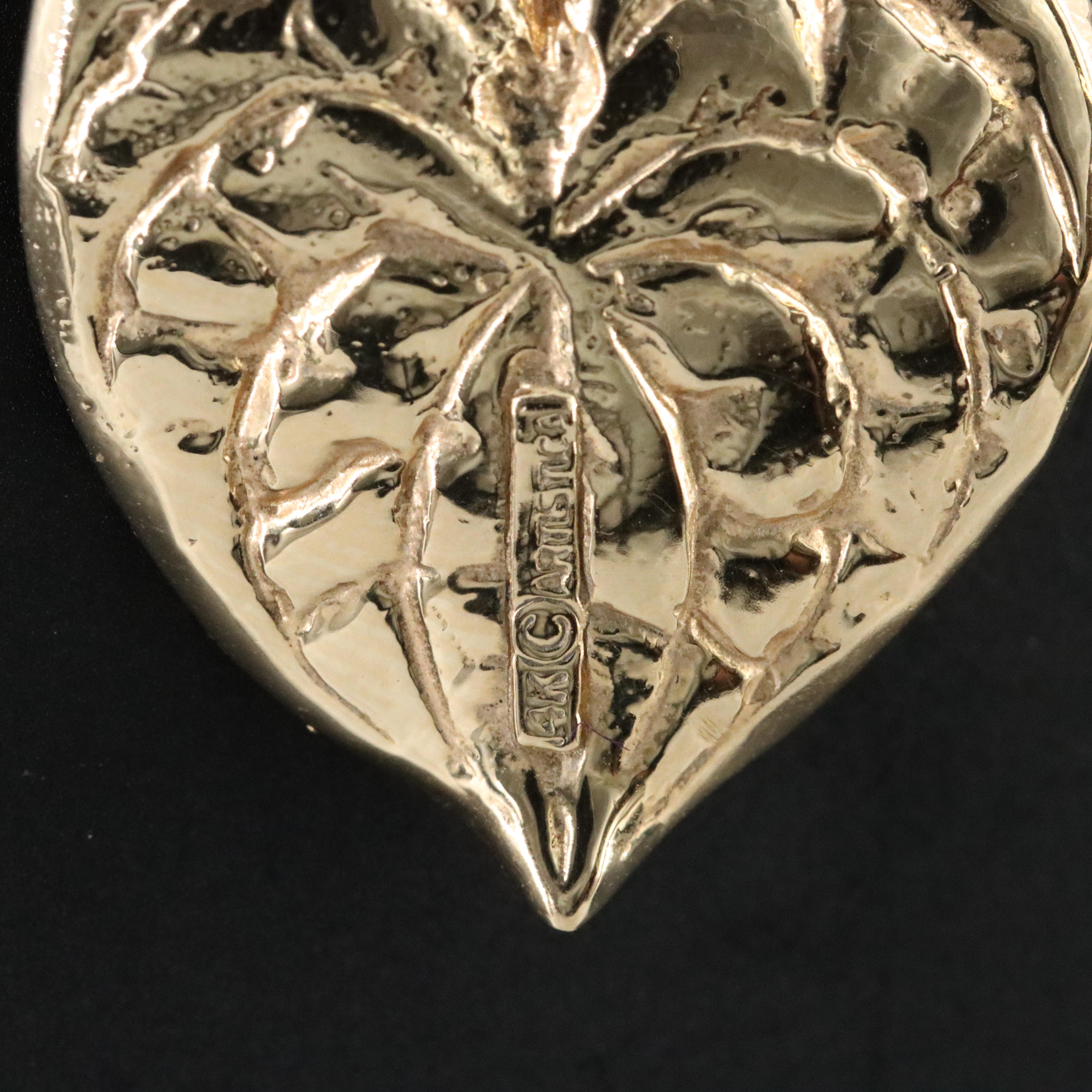 14K Anthurium Pendant