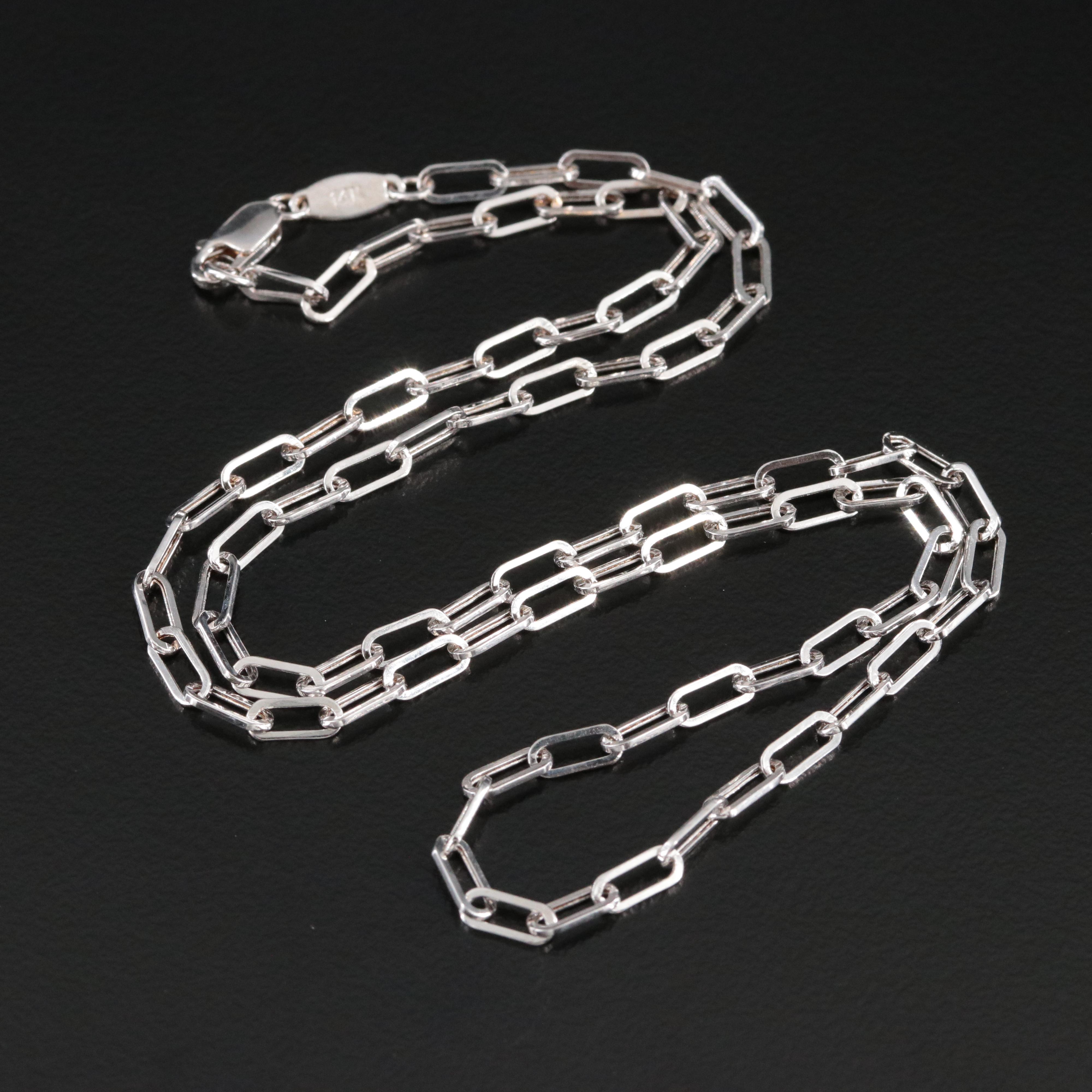 14K Paper Clip Necklace