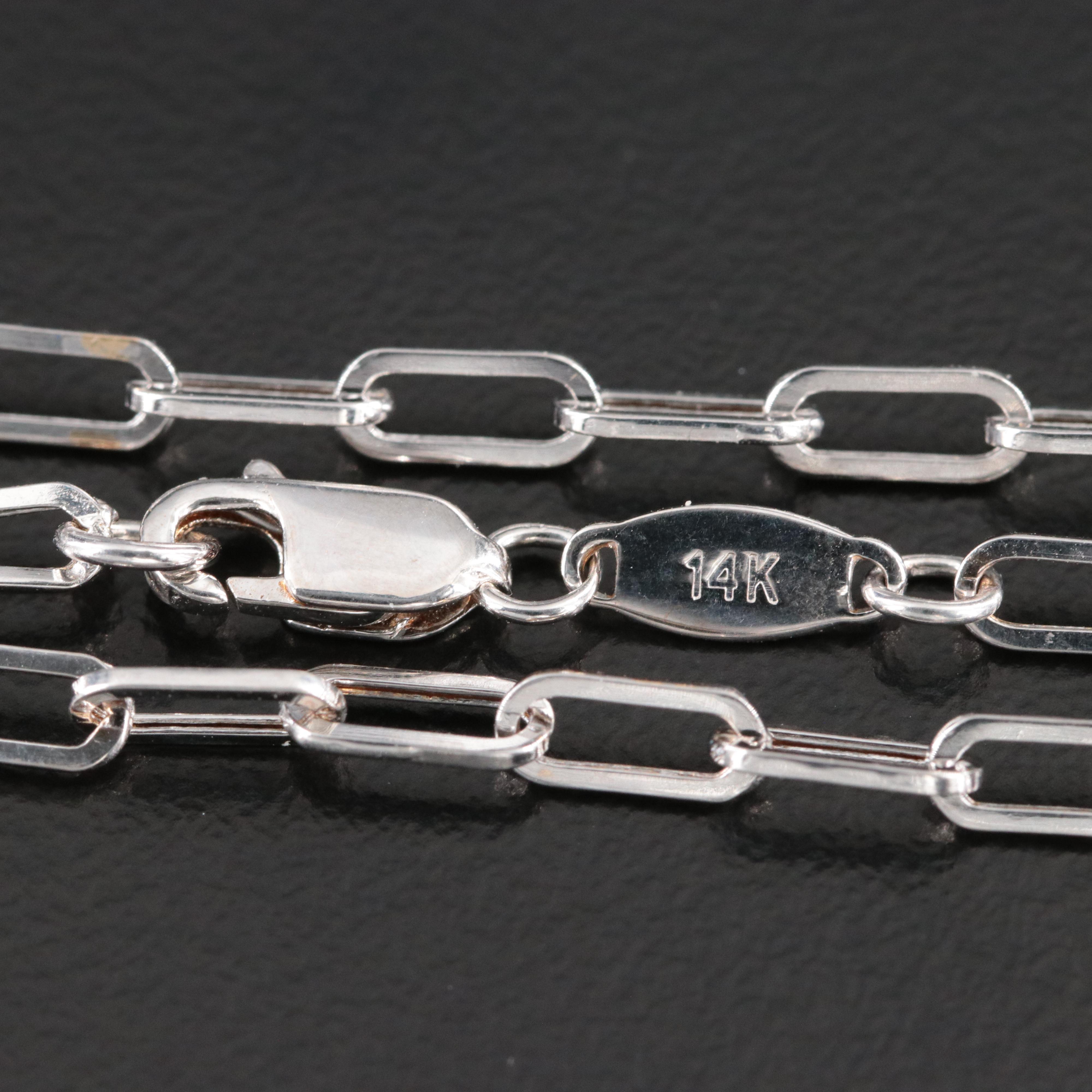 14K Paper Clip Necklace