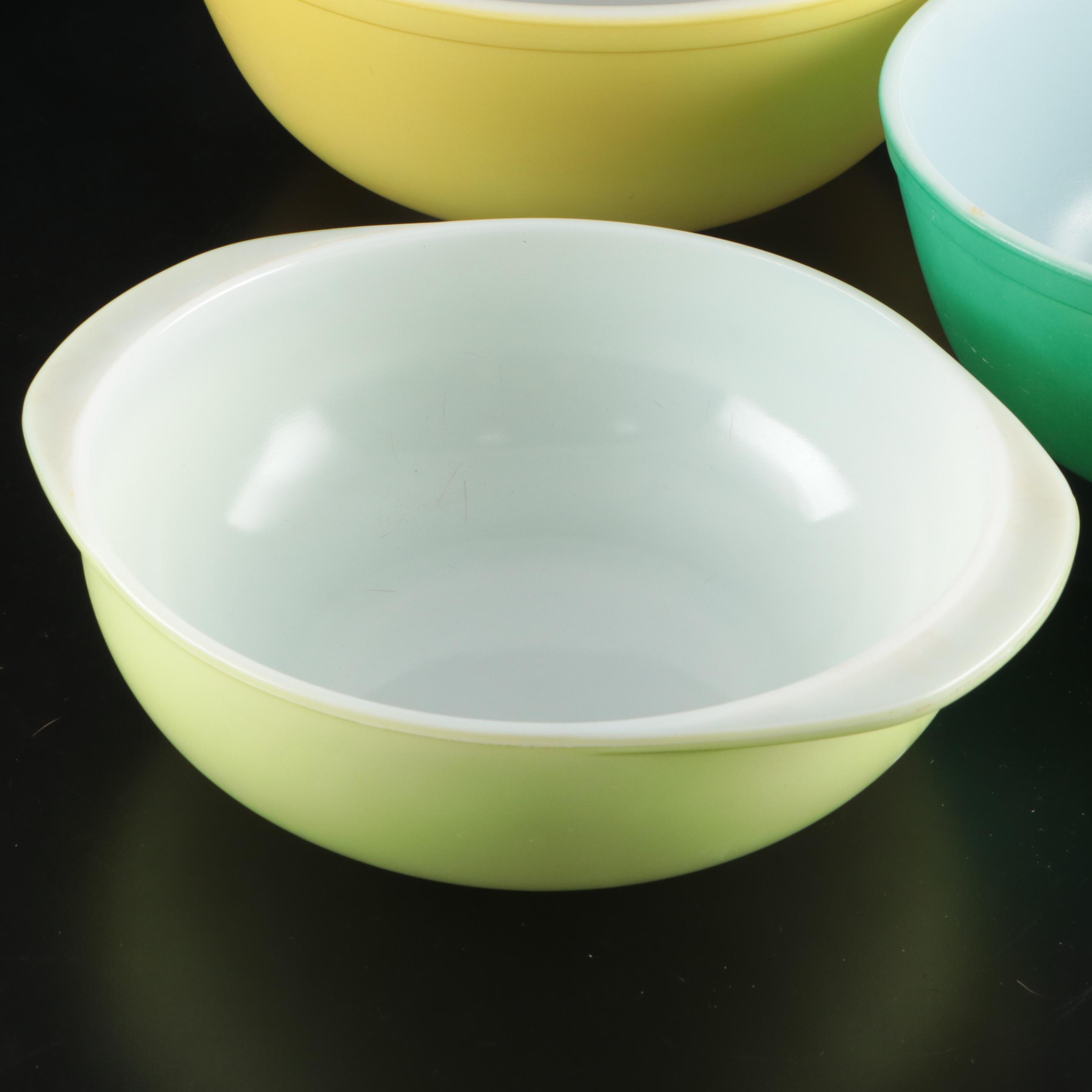 Pyrex Glass and Ceramic "Amish Butterprint" Baking Dishes and Mixing Bowls