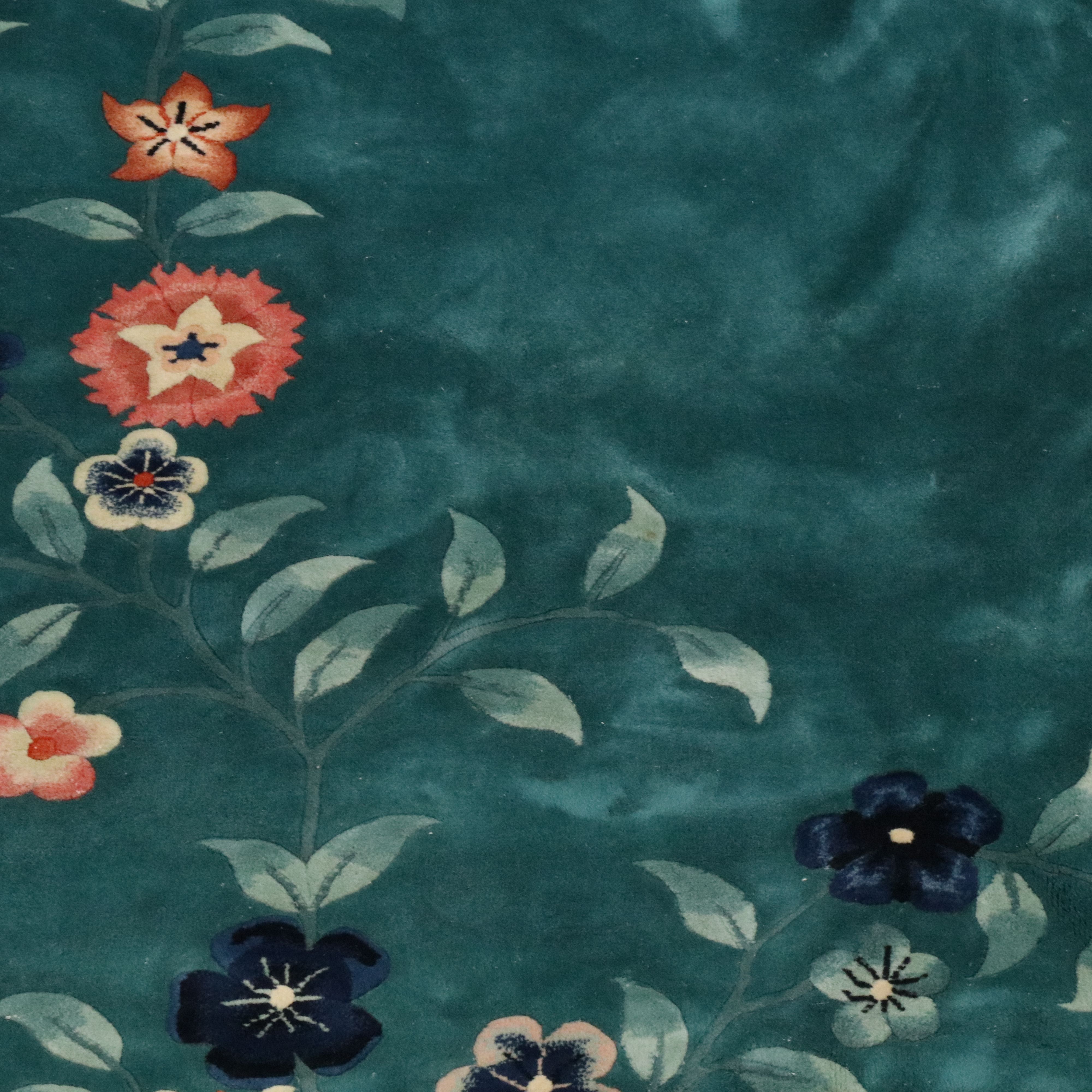 7'10 x 10'4 Hand-Knotted and Carved Chinese Art Nichols Style Area Rug