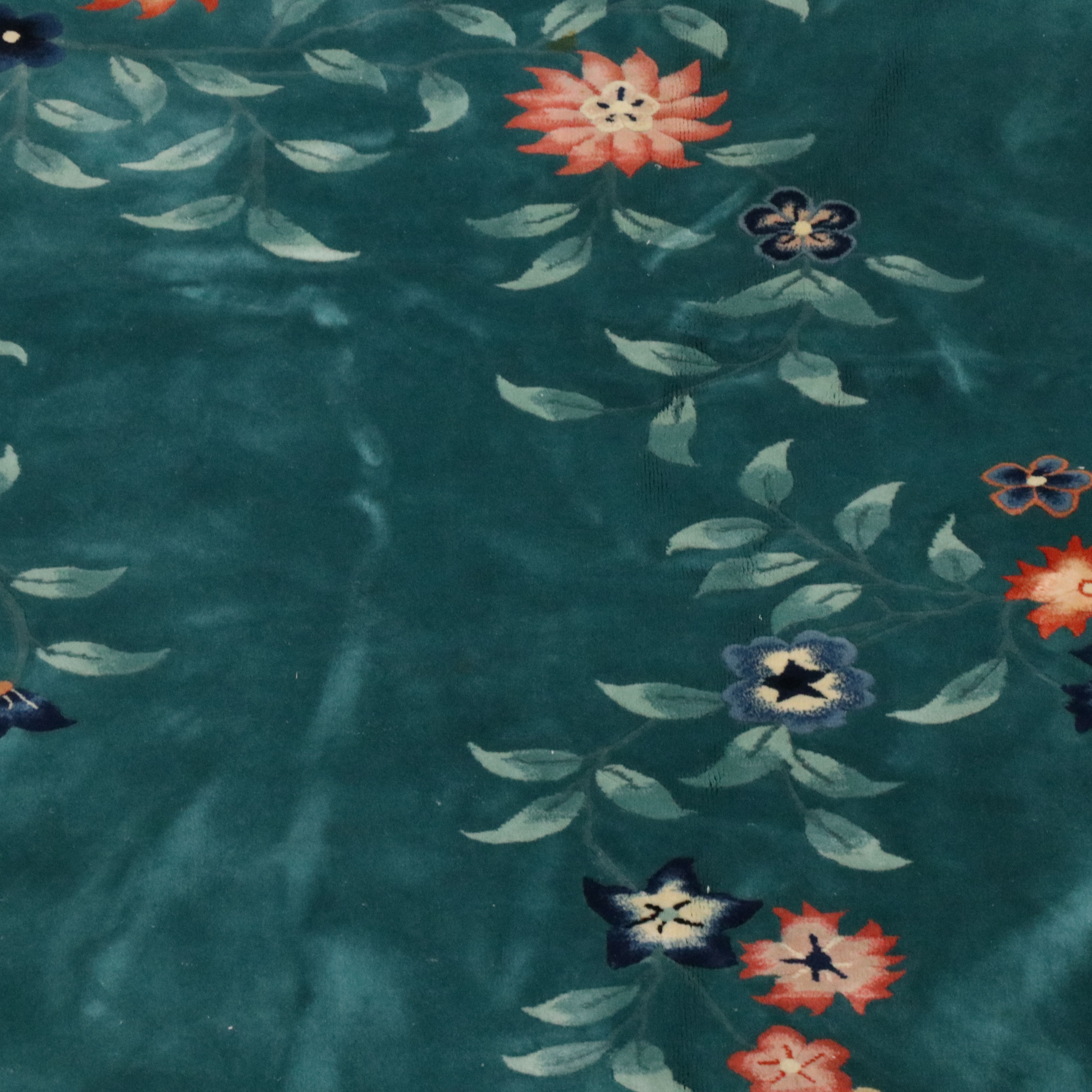 7'10 x 10'4 Hand-Knotted and Carved Chinese Art Nichols Style Area Rug