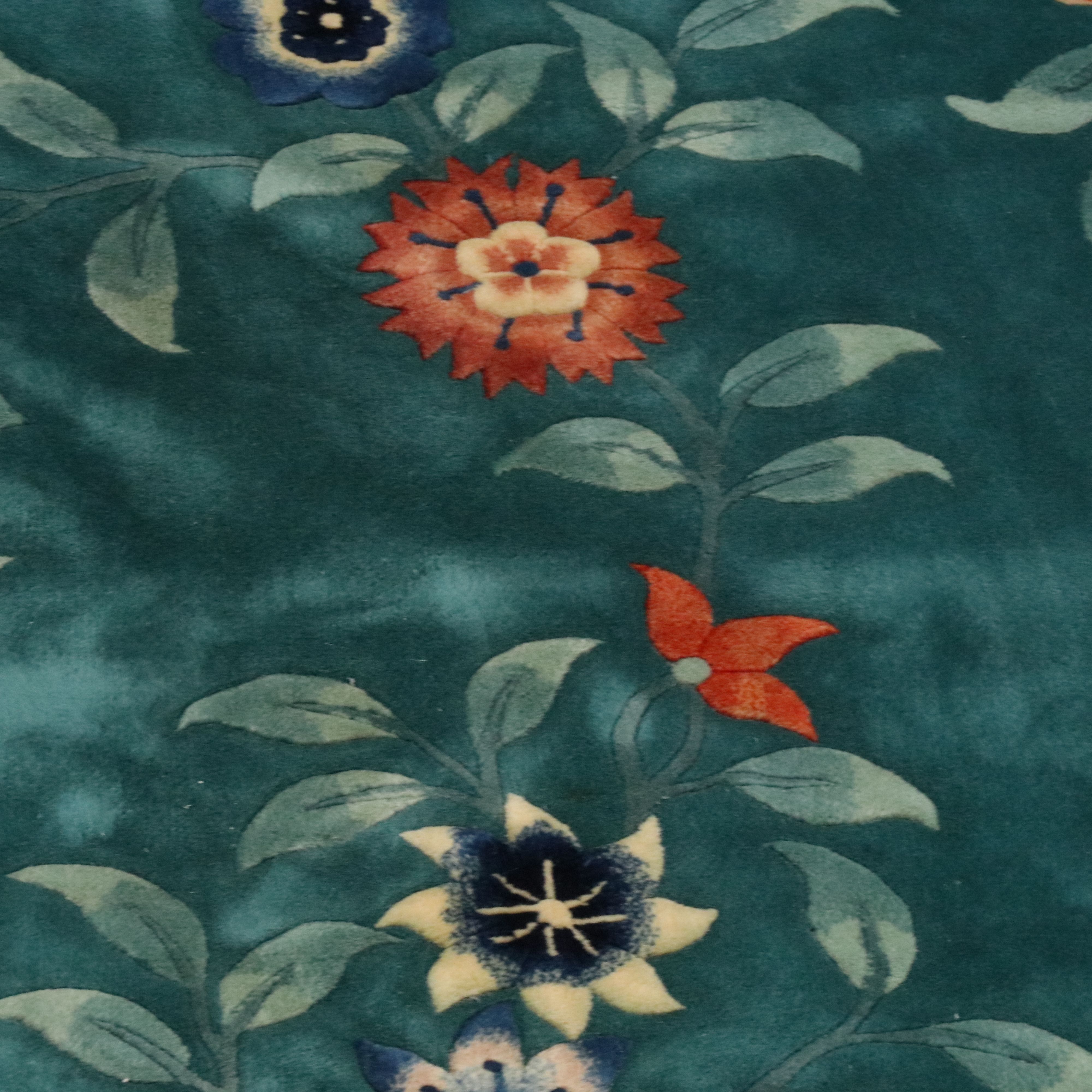 7'10 x 10'4 Hand-Knotted and Carved Chinese Art Nichols Style Area Rug